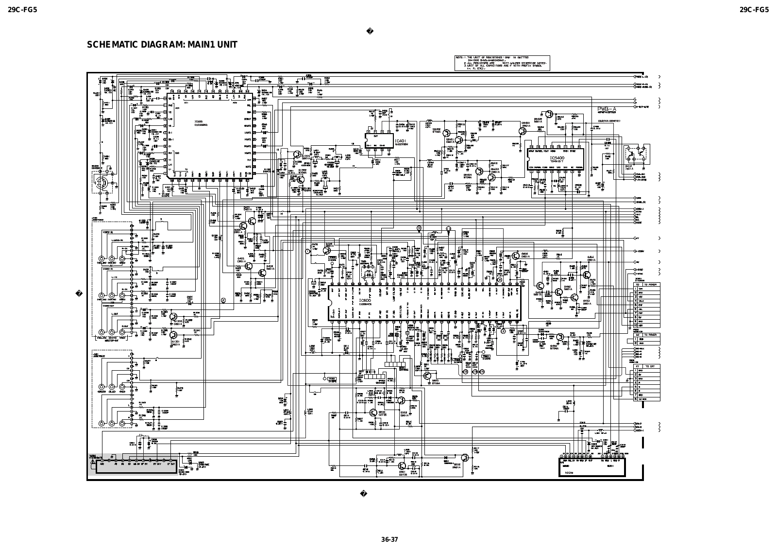 SHARP 29C-FG5 Schematics