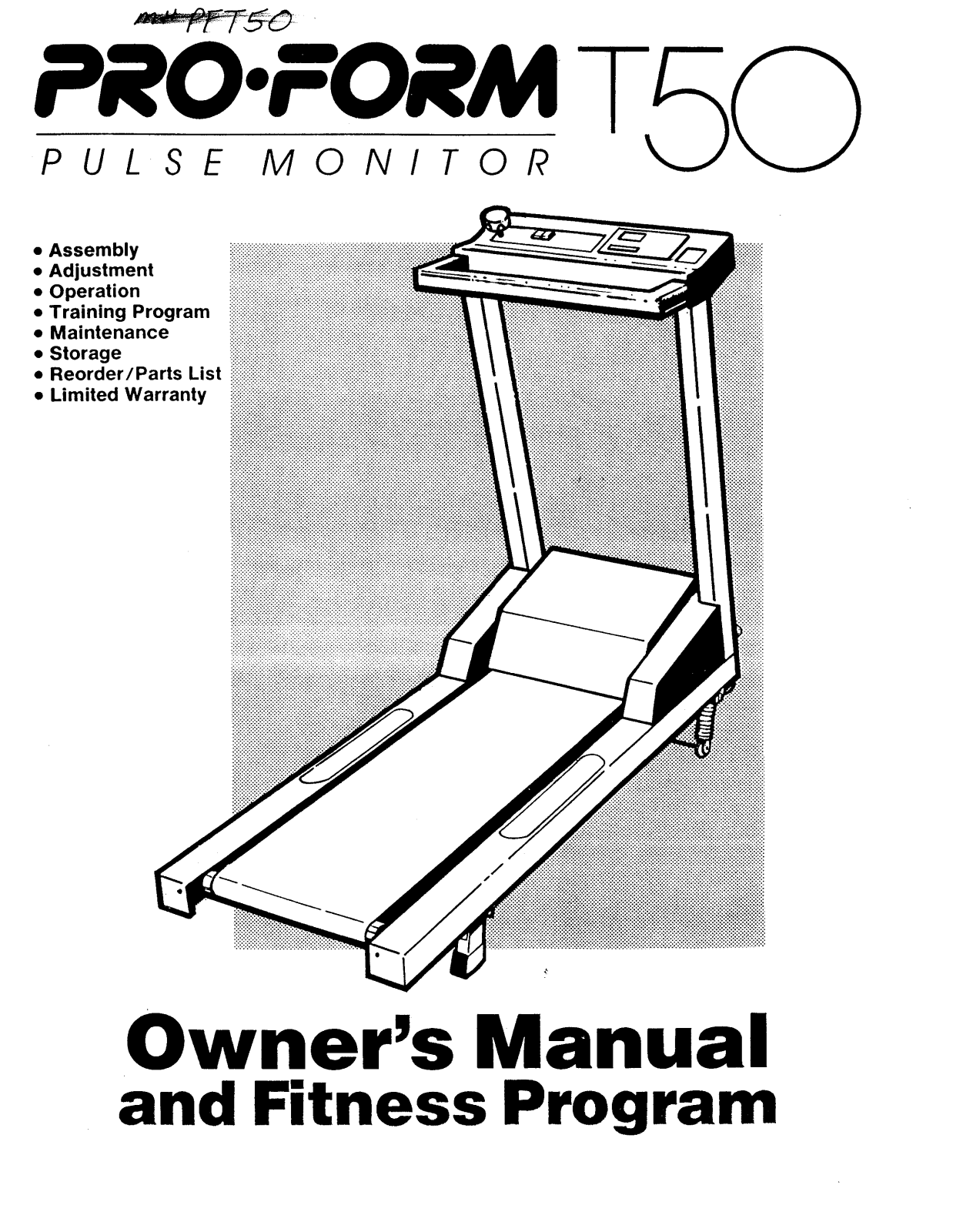 ProForm PFT500, PULSE MONITOR T50 User Manual