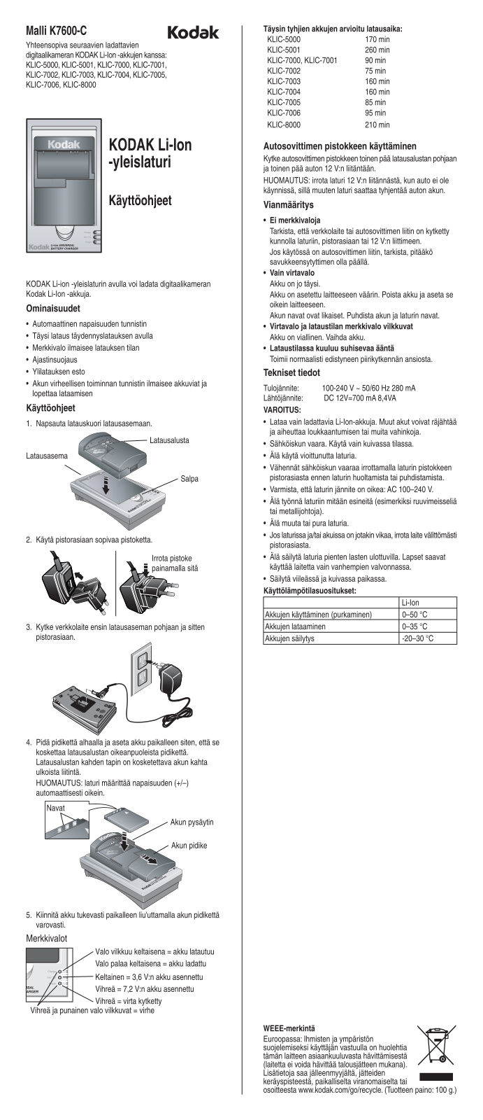 Kodak K7600-C User Manual