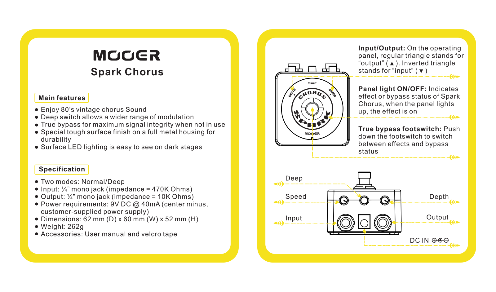 Mooer Spark Chorus Owner`s Manual