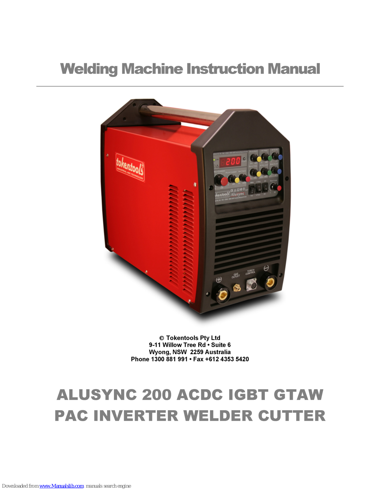 Tokentools Alusync 200 ACDC IGBT GTAW Instruction Manual