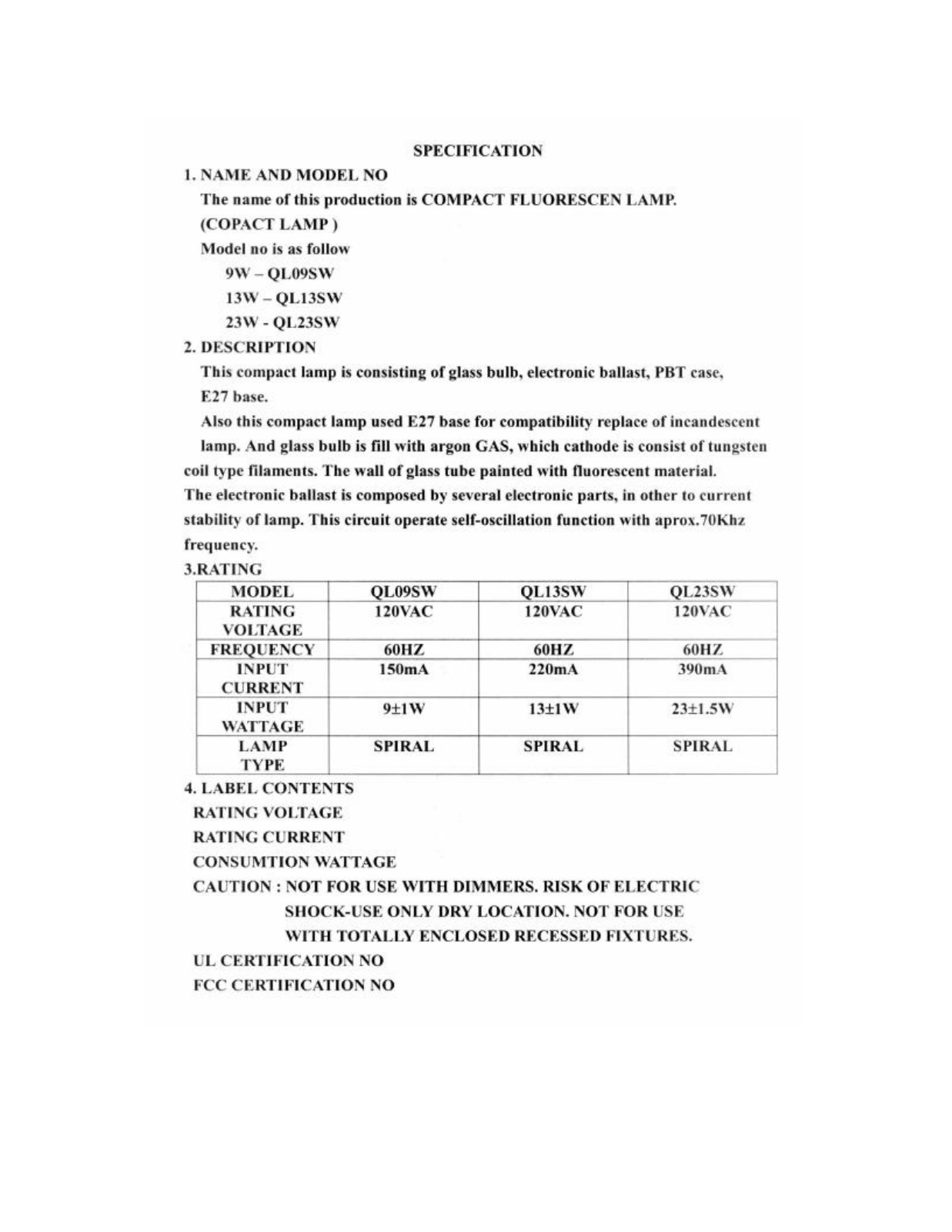 Q POWER 23W INL2347 User Manual