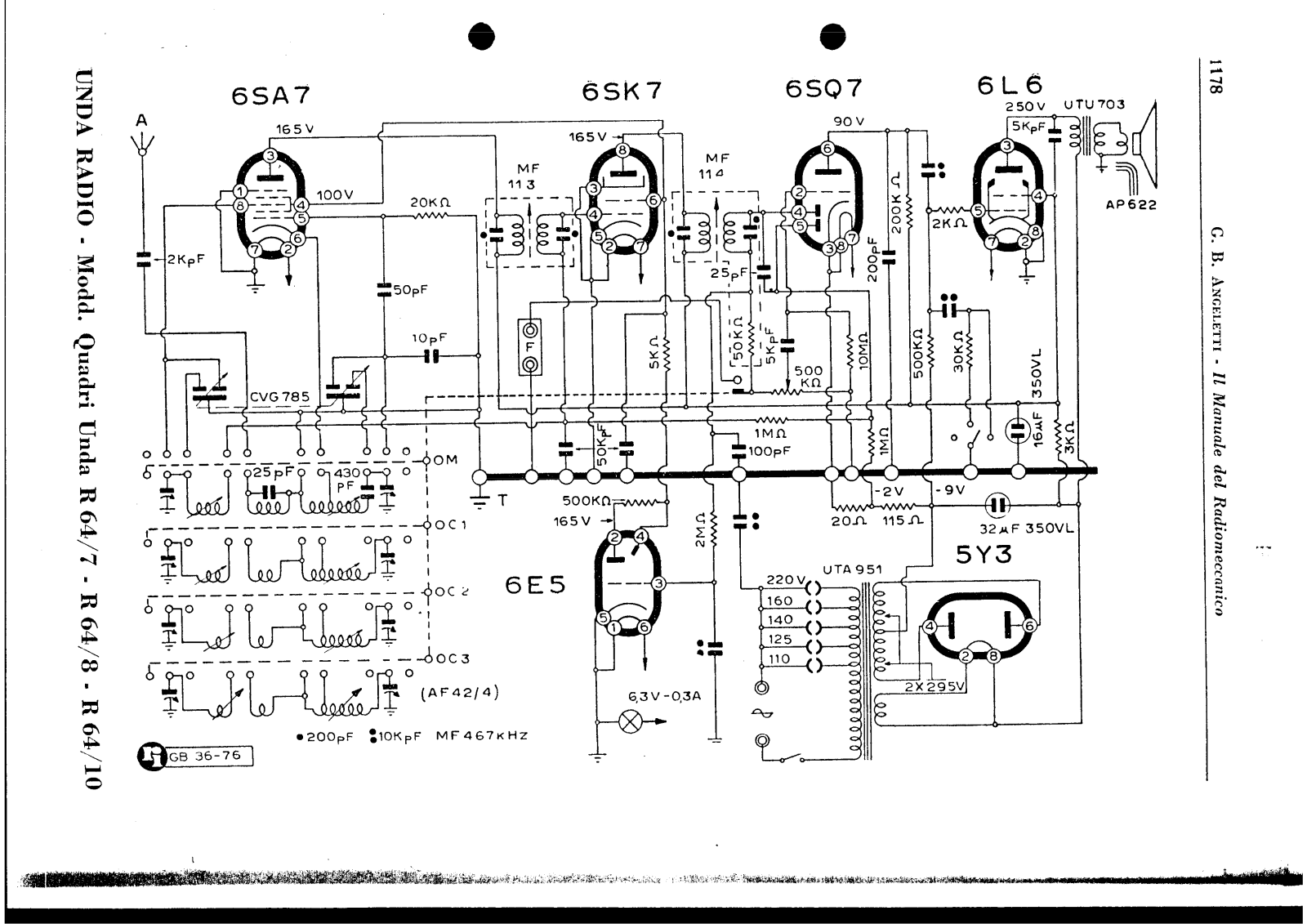 Unda Radio 64 7, 64 8, 64 10 schematic