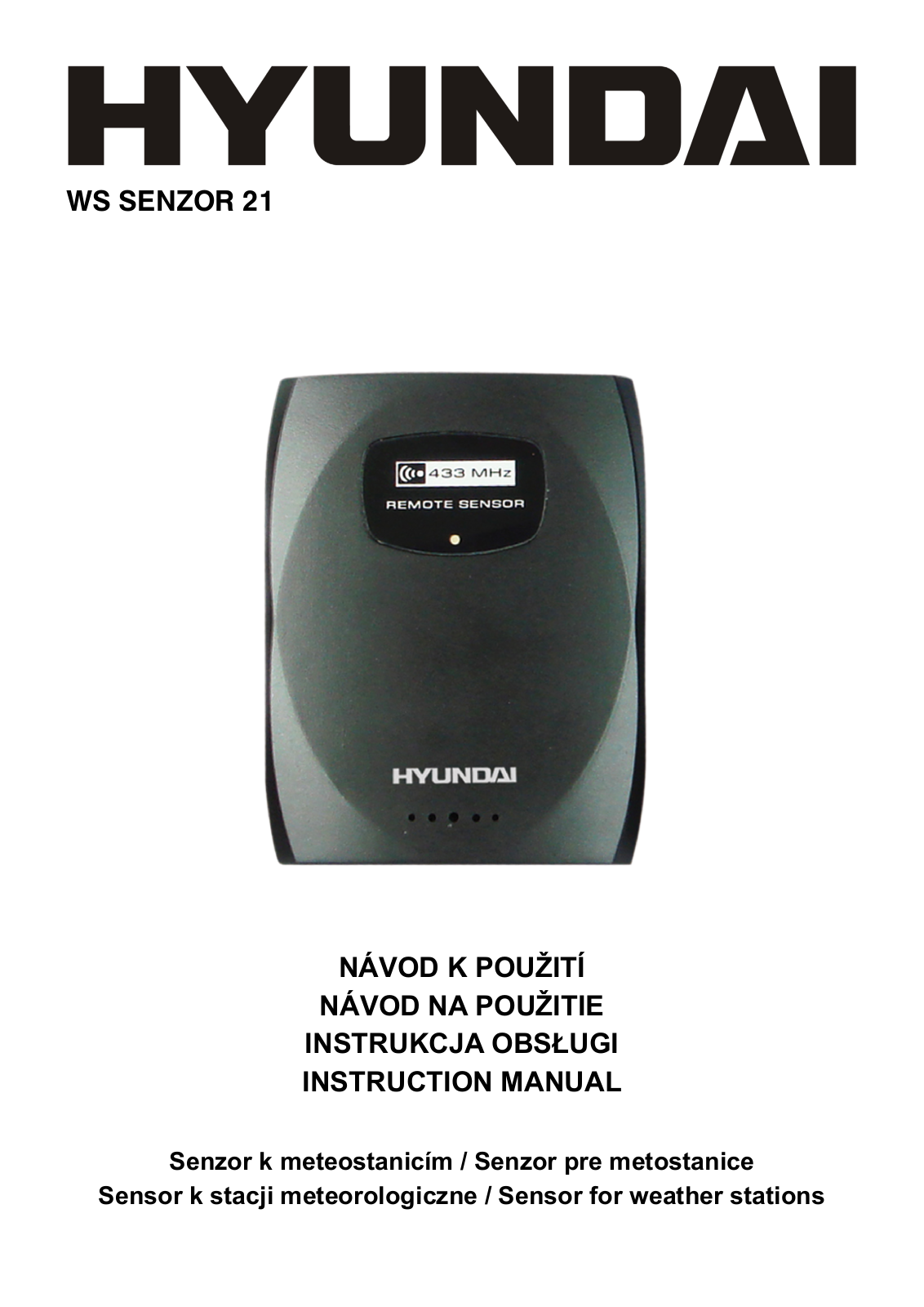 Hyundai WS Senzor 21 User Manual