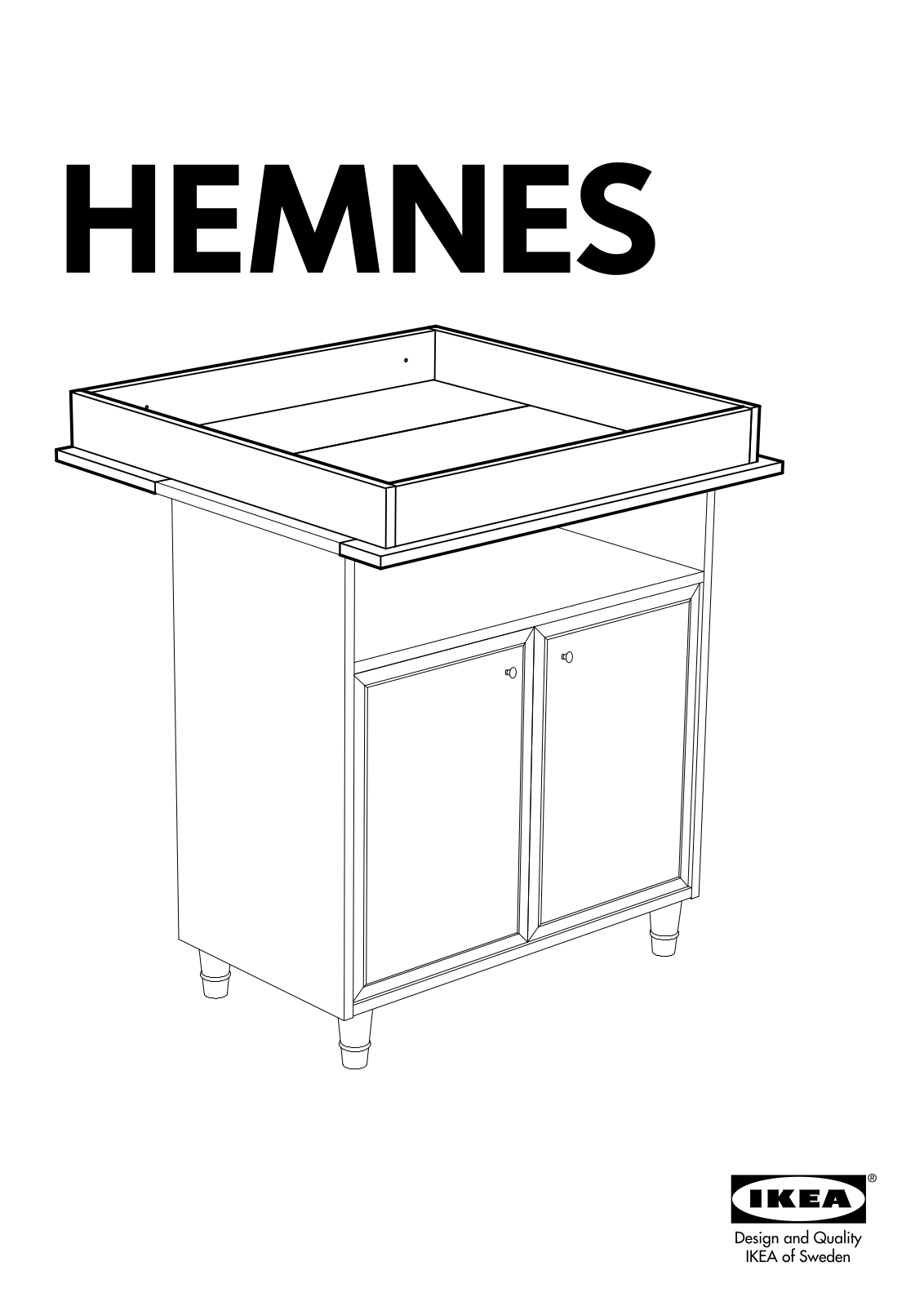 IKEA HEMNES CHANGING TABLE TOP Assembly Instruction