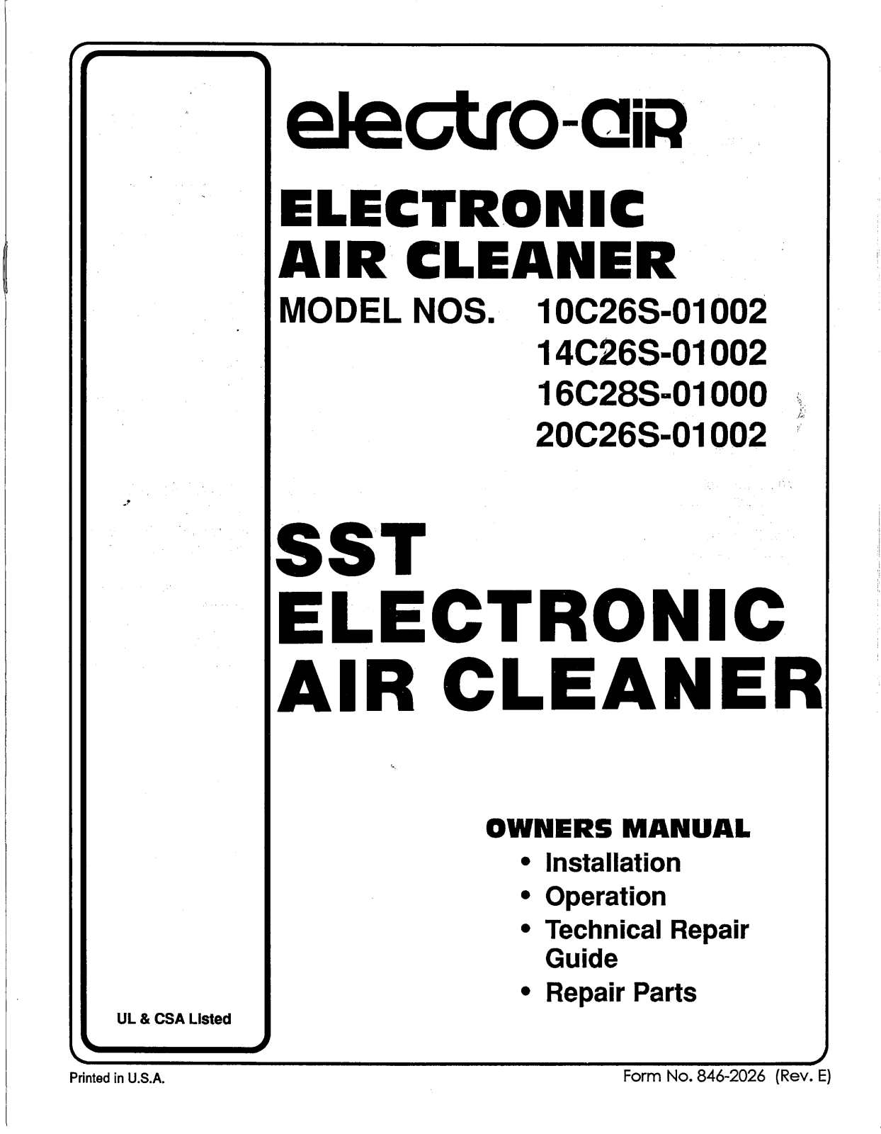 White Rodgers 14c26s-01002 Owner's Manual