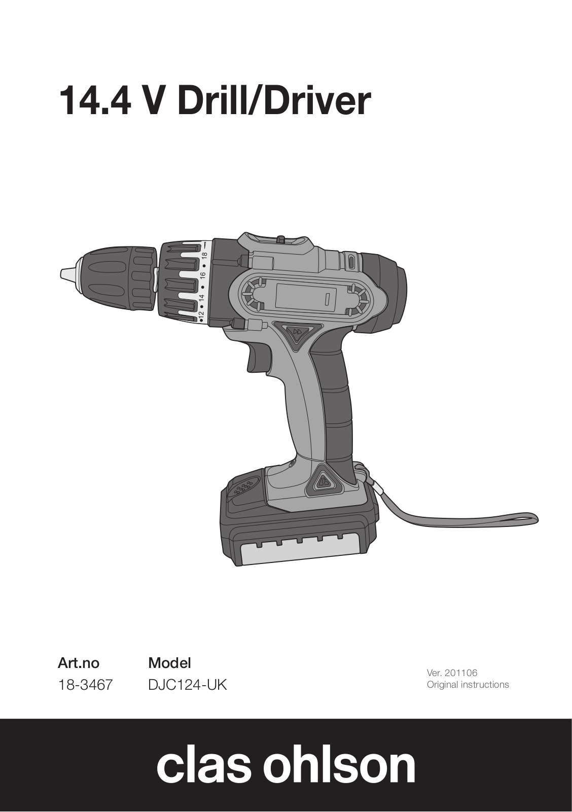 Clas Ohlson DJC124-UK, DJC124-144-UK Original Instructions Manual