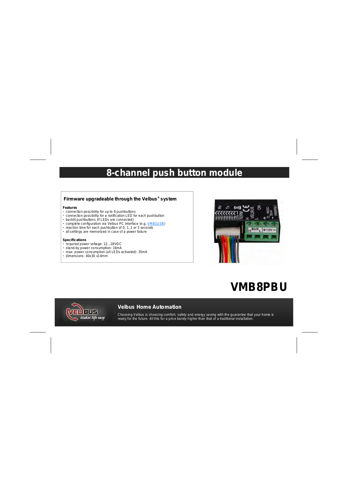 Velleman VMB8PBU User Manual