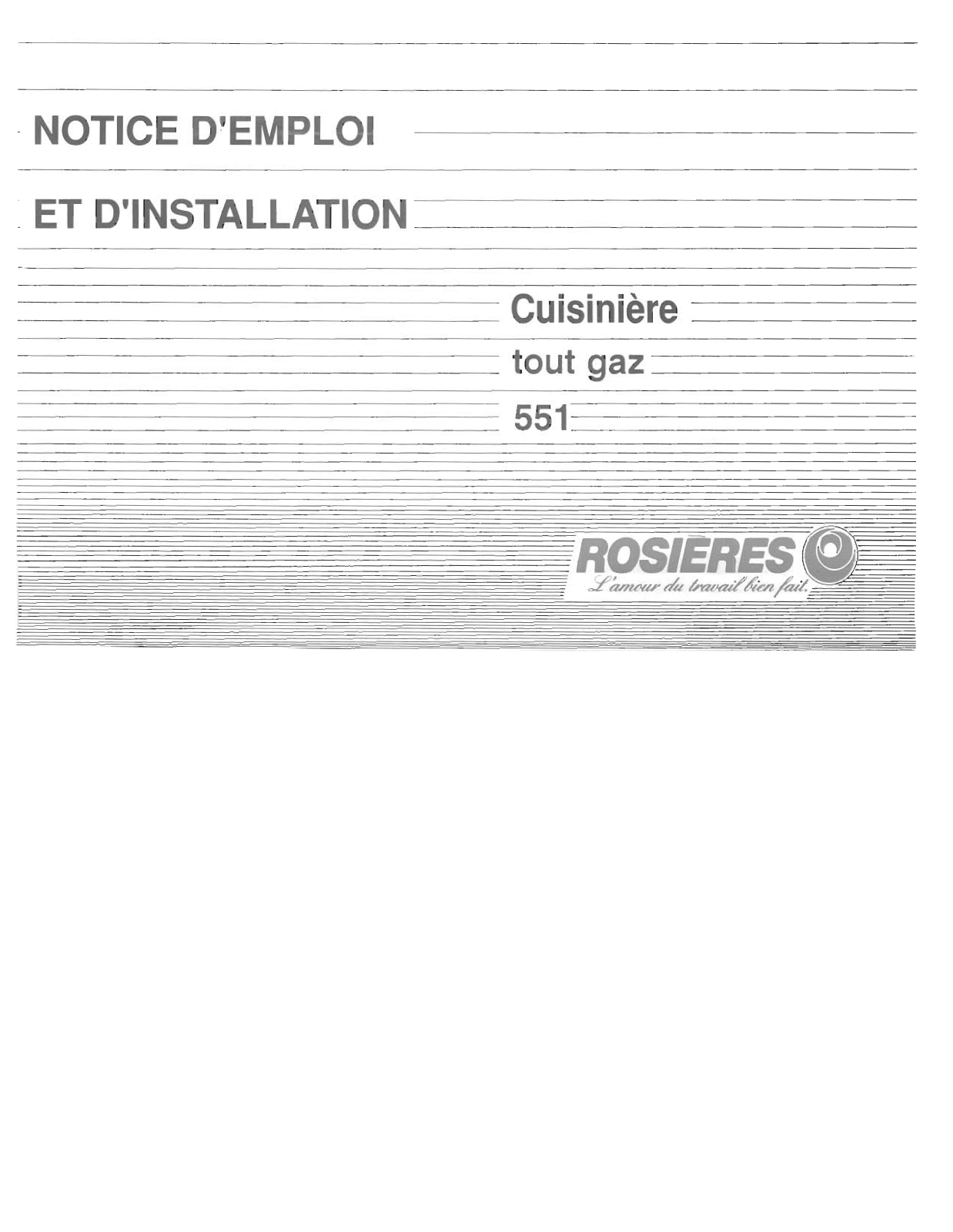 ROSIERES 551 User Manual