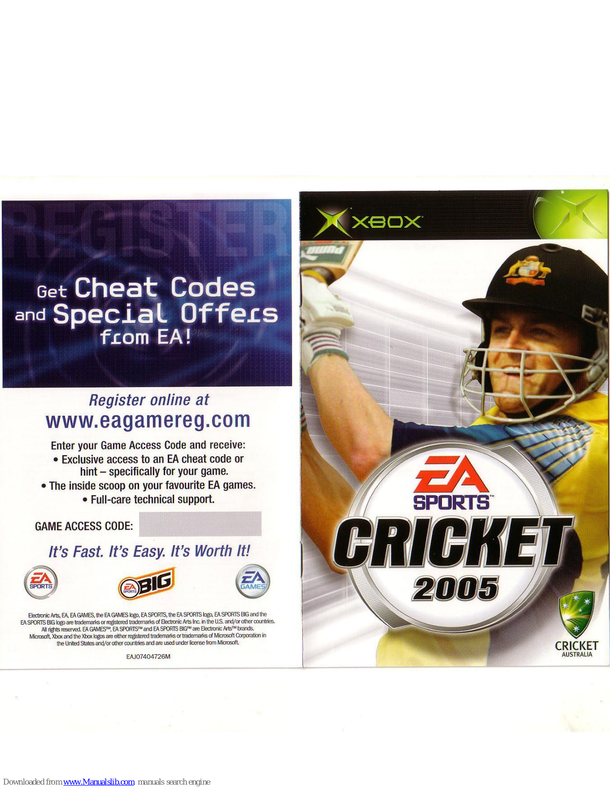 EA Sports CRICKET 2005 User Manual