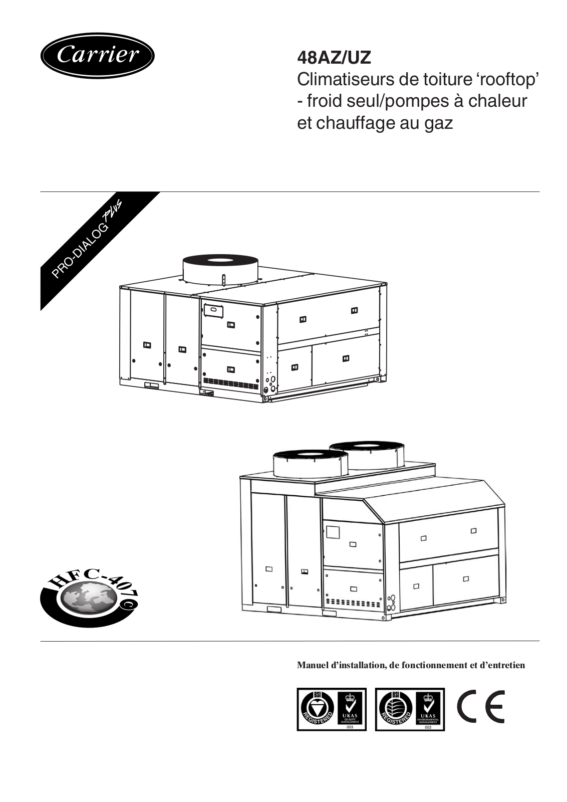 CARRIER 48AZ, 48UZ User Manual