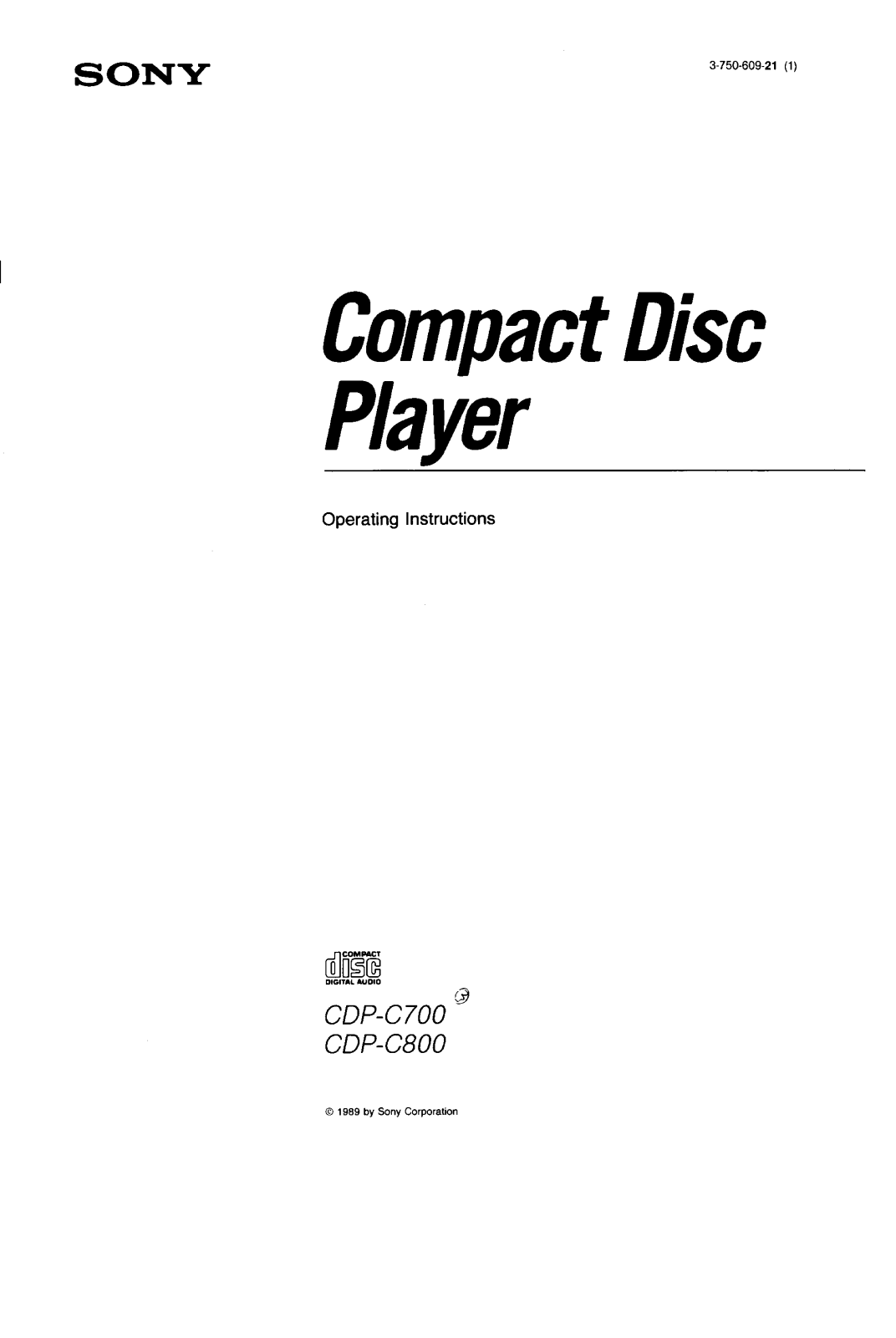 Sony CDP-C700 User Manual