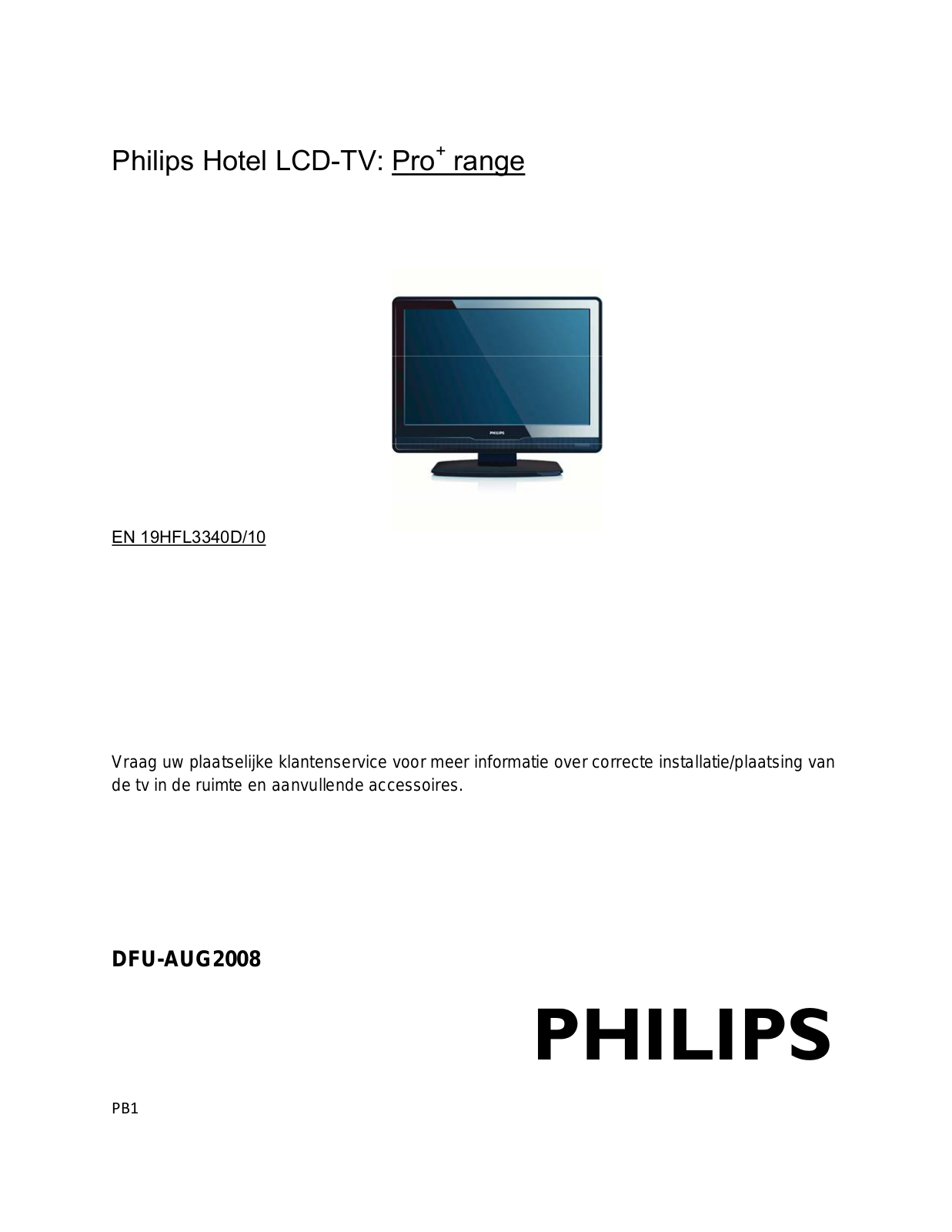 Philips 19HFL3340D User Manual