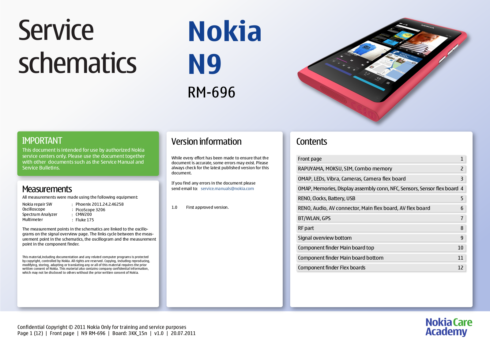 Nokia N9 RM-696 Schematic