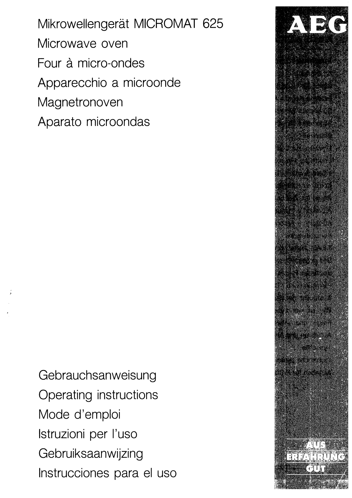 AEG MICROMAT625 User Manual