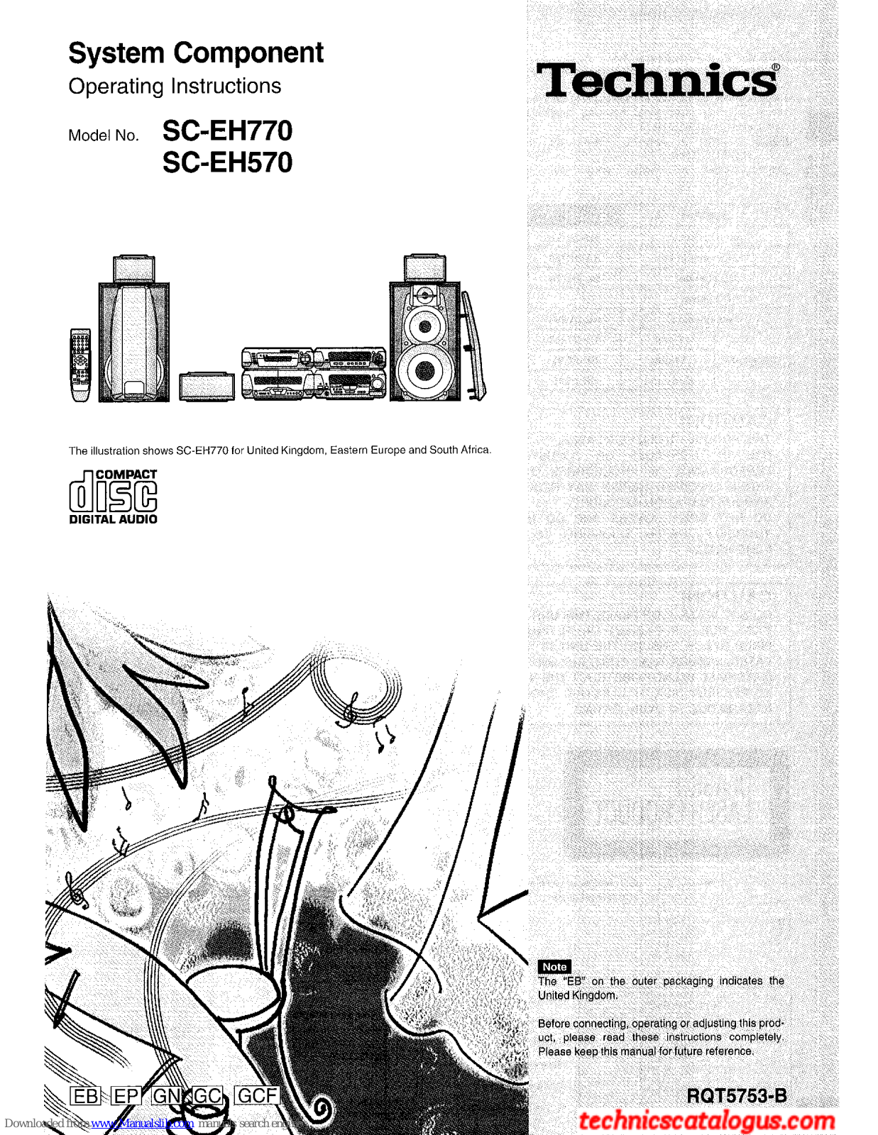 Technics SC-EH570, SH-EH770, SH-EH570, SA-EH770, SA-EH570 Operating Instructions Manual