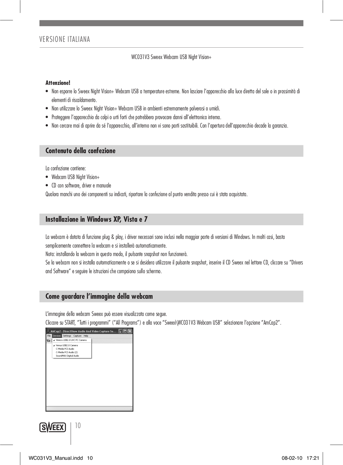 Sweex WC031V3 User Manual