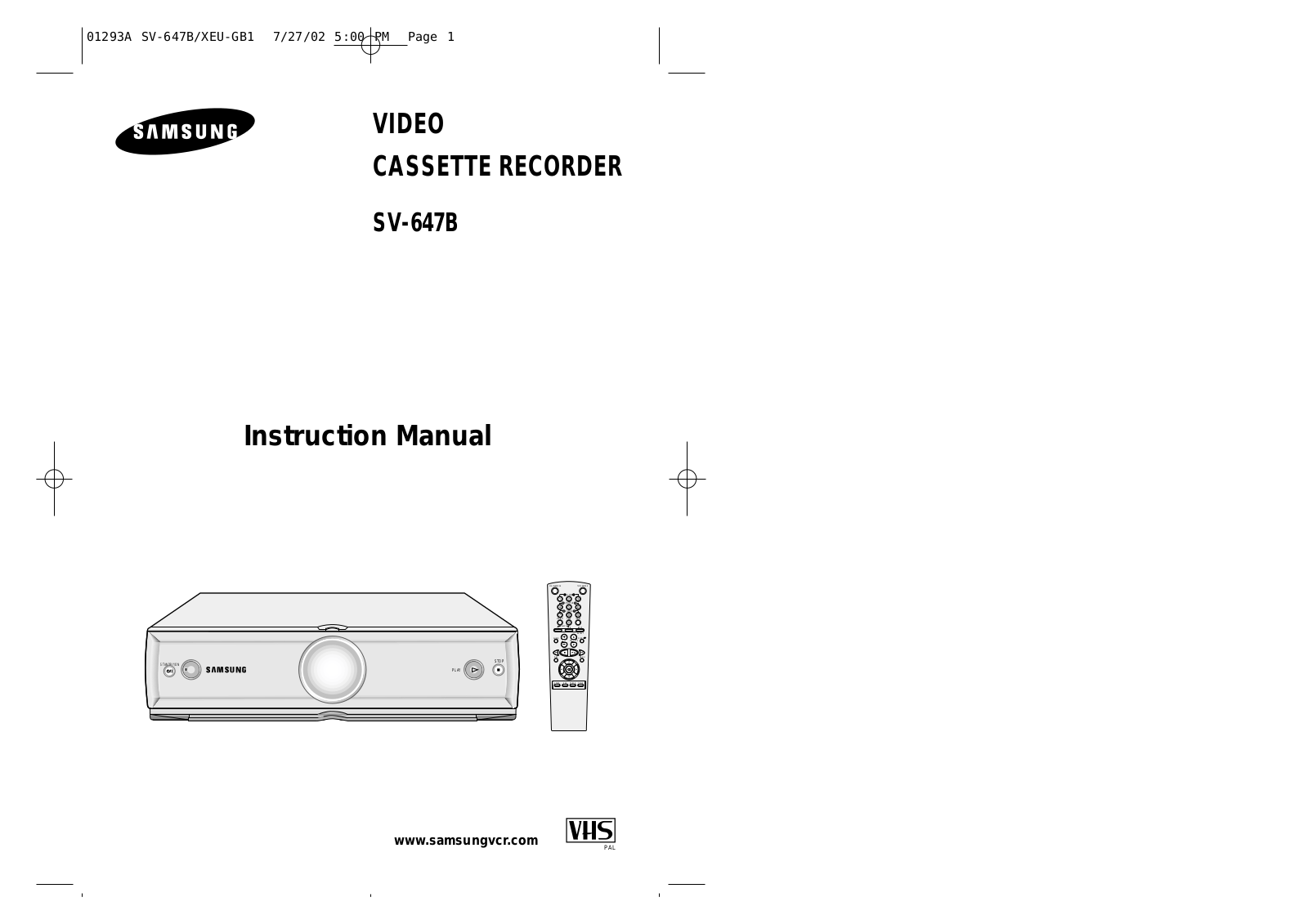 Samsung SV-647B/XEU User Manual