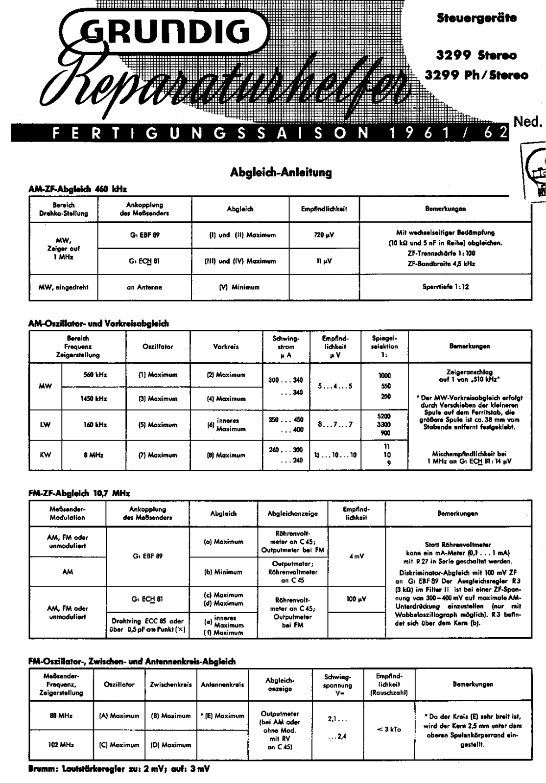 Grundig 3299, 3299-PH Service Manual