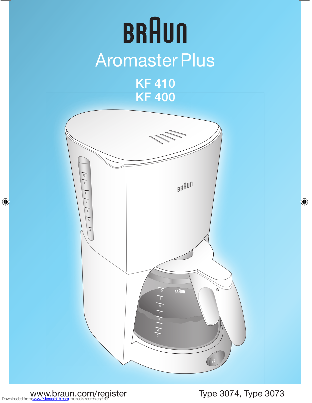 Braun 3074, Aromaster Plus KF 400, Aromaster Plus KF 410 Owner's Manual