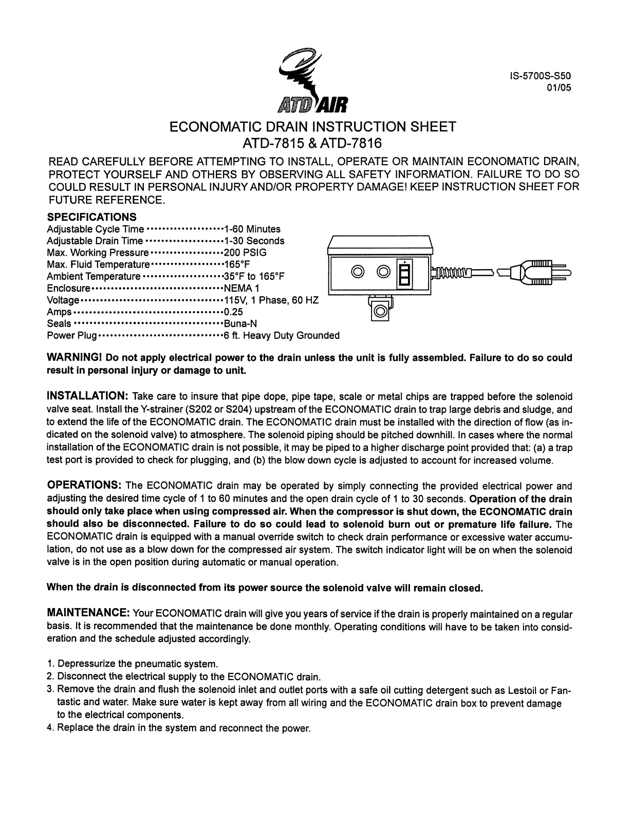 ATD Tools ATD-7816 User Manual