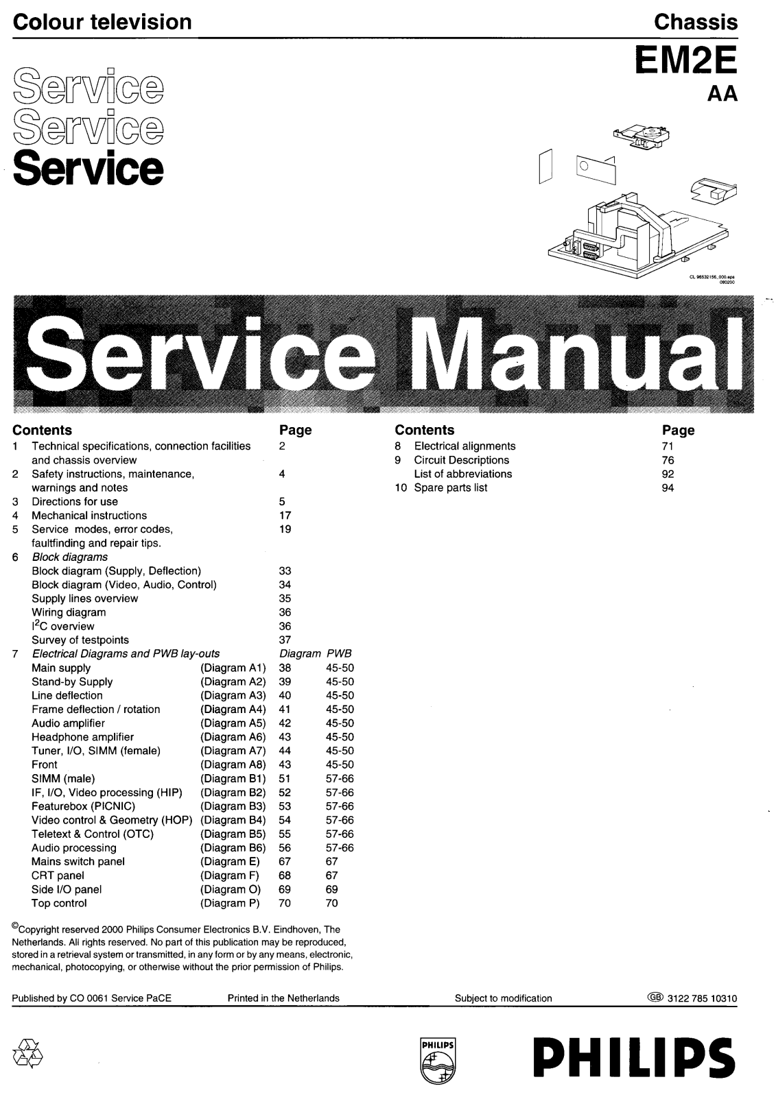 Philips EM2E AA Schematic