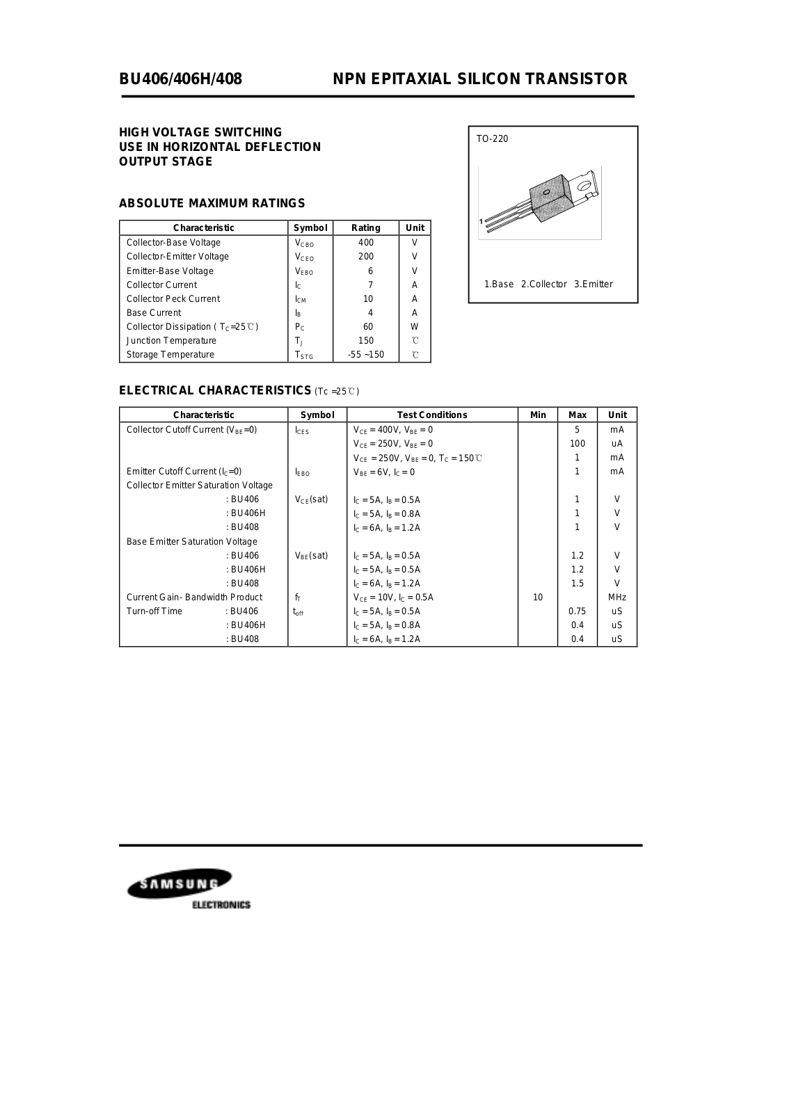 Samsung bu406 Datasheet - ManualMachine.com