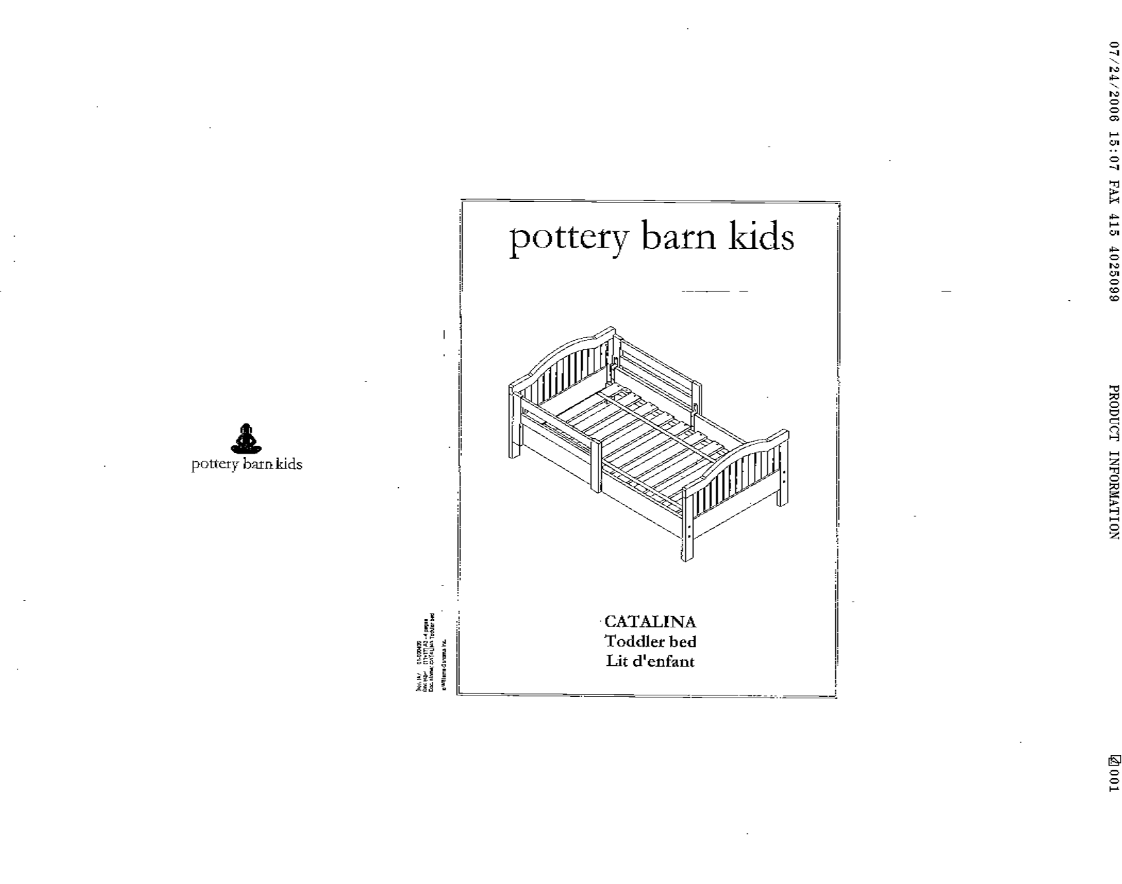 Pottery Barn Catalina Toddler Bed Assembly Instruction