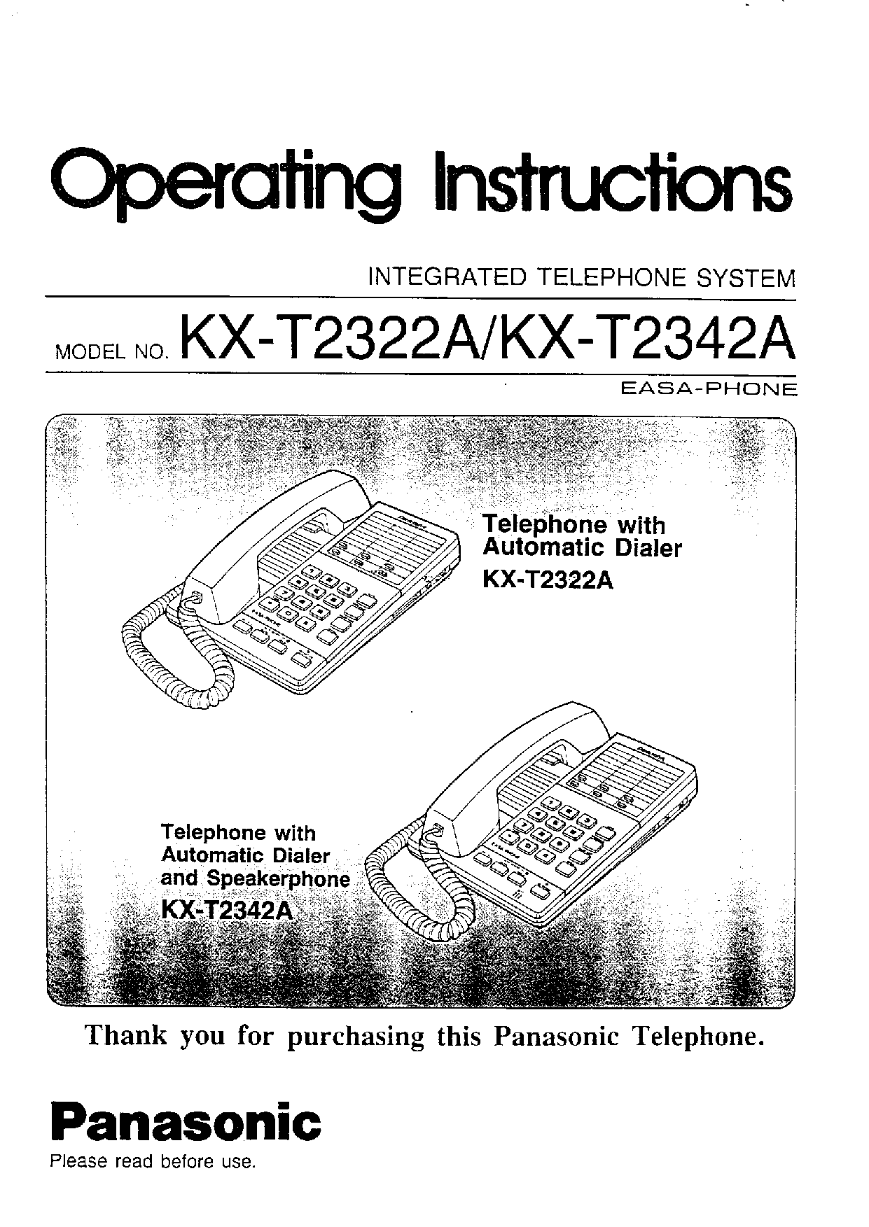Panasonic KX-T2342A User Manual