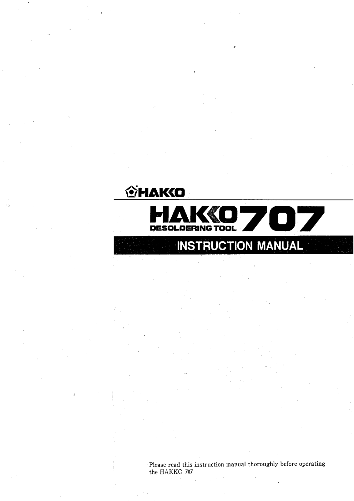 Hakko 707 User Manual