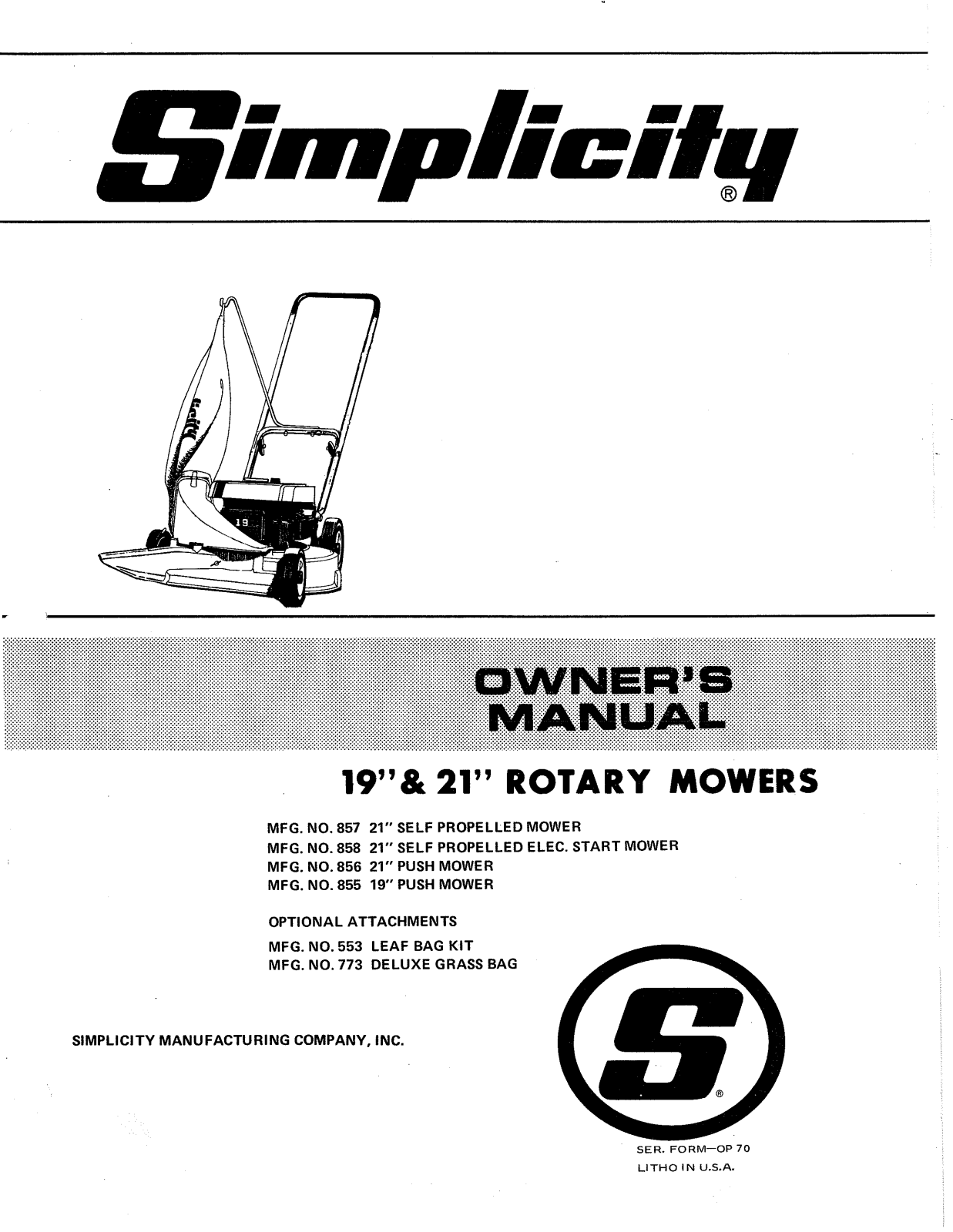 Simplicity TP 100 User Manual