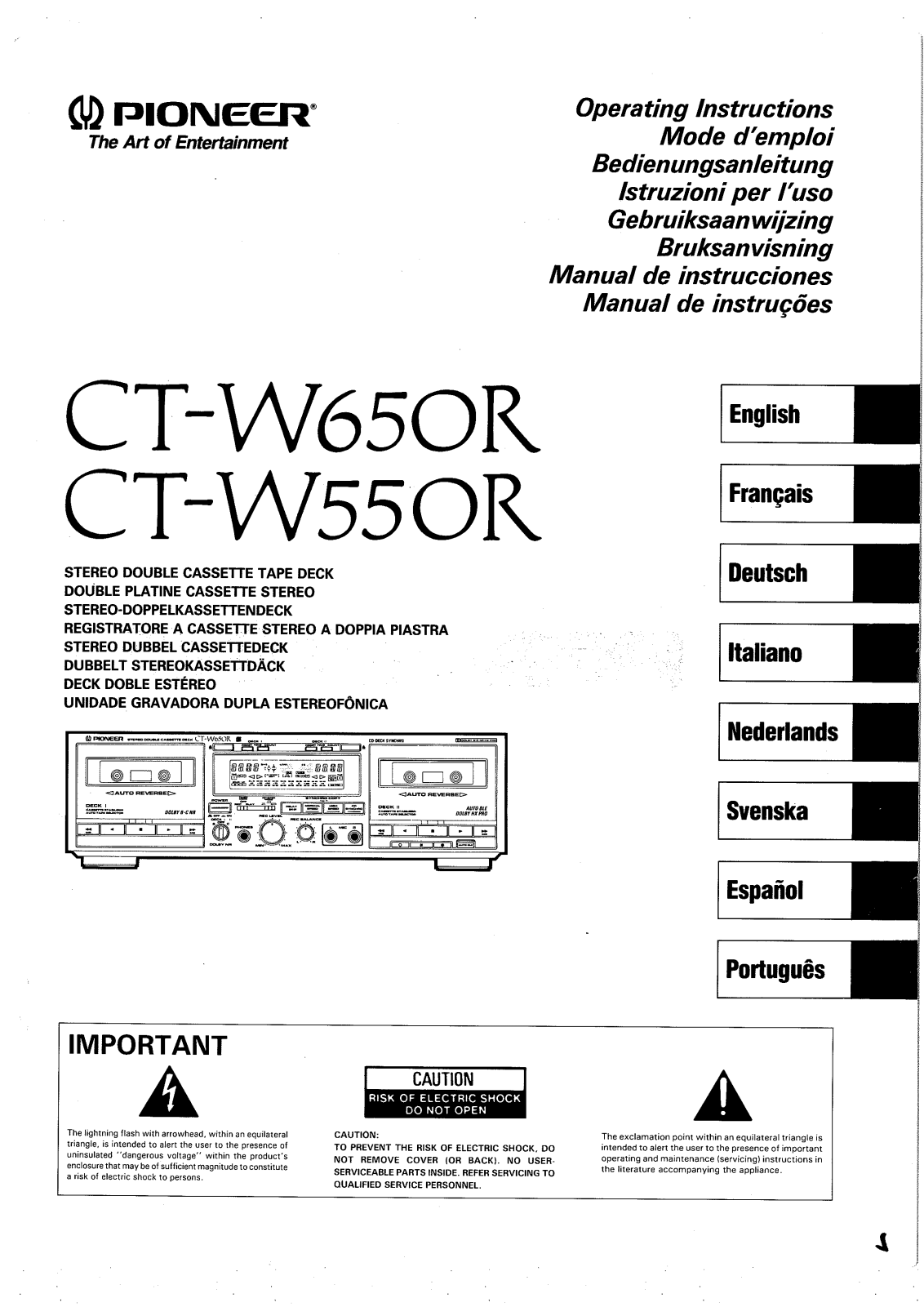 Pioneer CT-W550R Manual