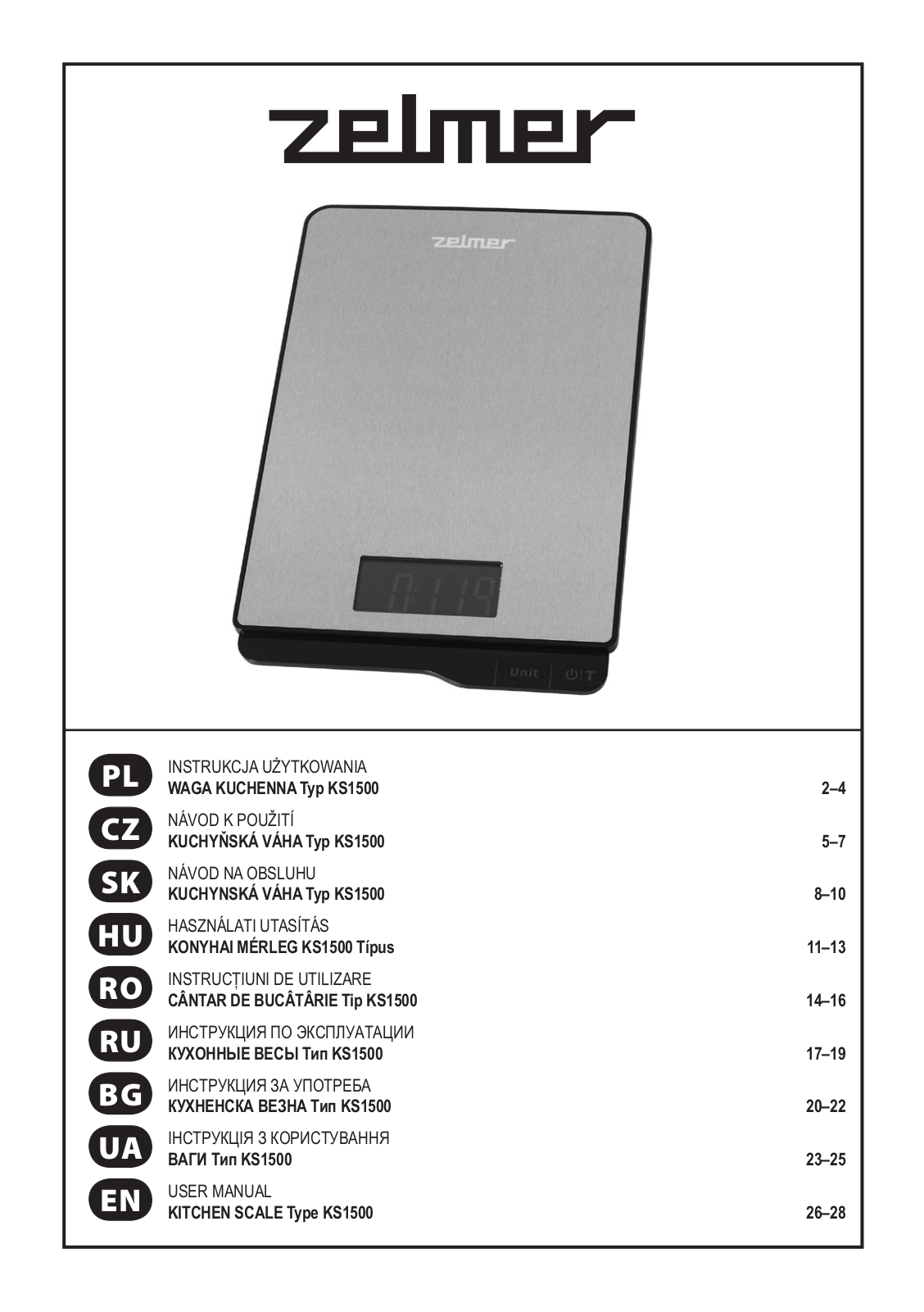 Zelmer KS1500 User Manual