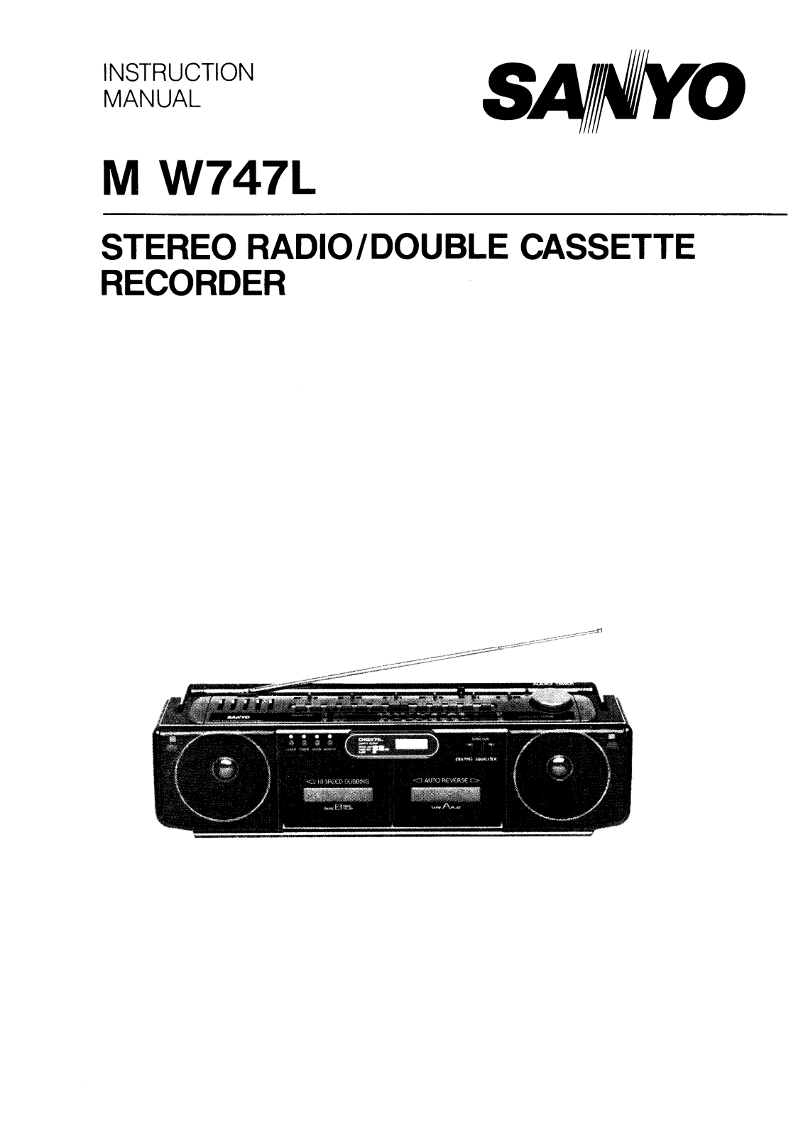 Sanyo M W747L Instruction Manual