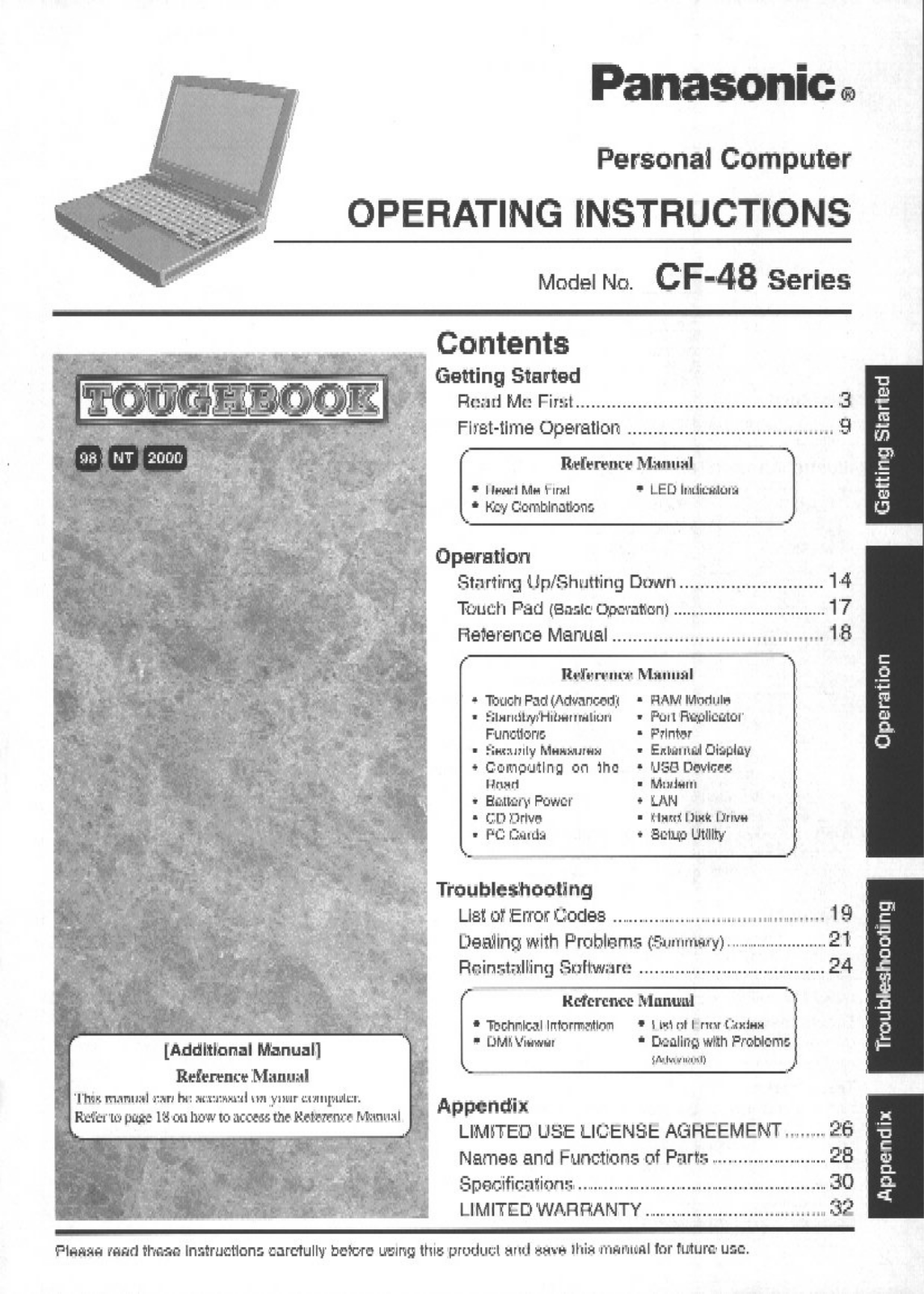 Panasonic CF-48U4JHUPM User Manual