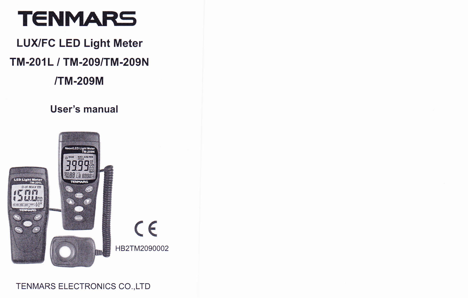 Tenmars TM-201L, TM-209M, TM-209, TM-209N User Manual - ManualMachine.com