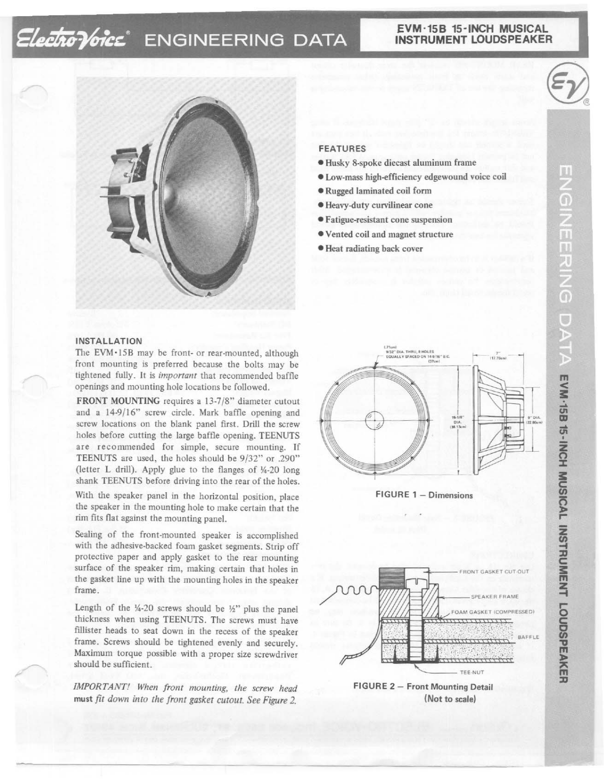 Electro-Voice EVM-15B User Manual