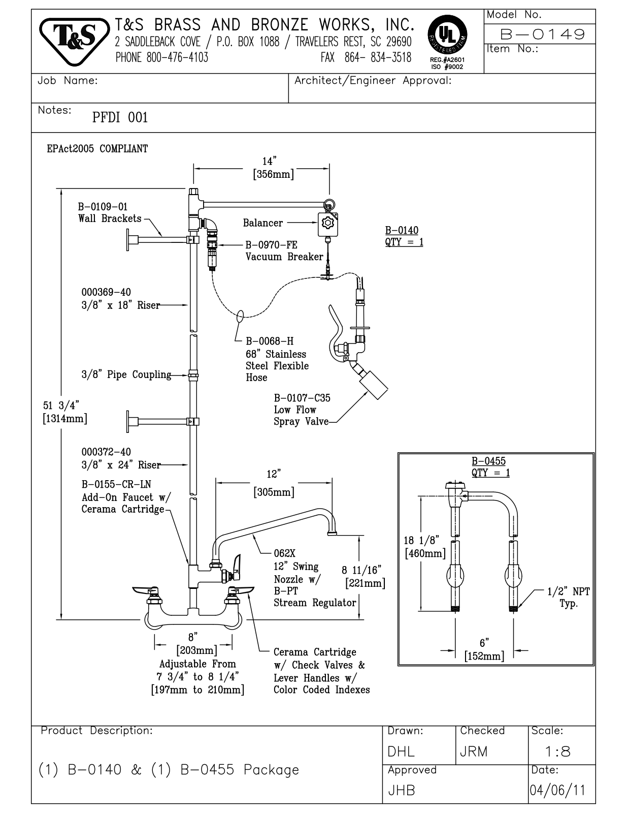 T&S Brass B-0149 User Manual