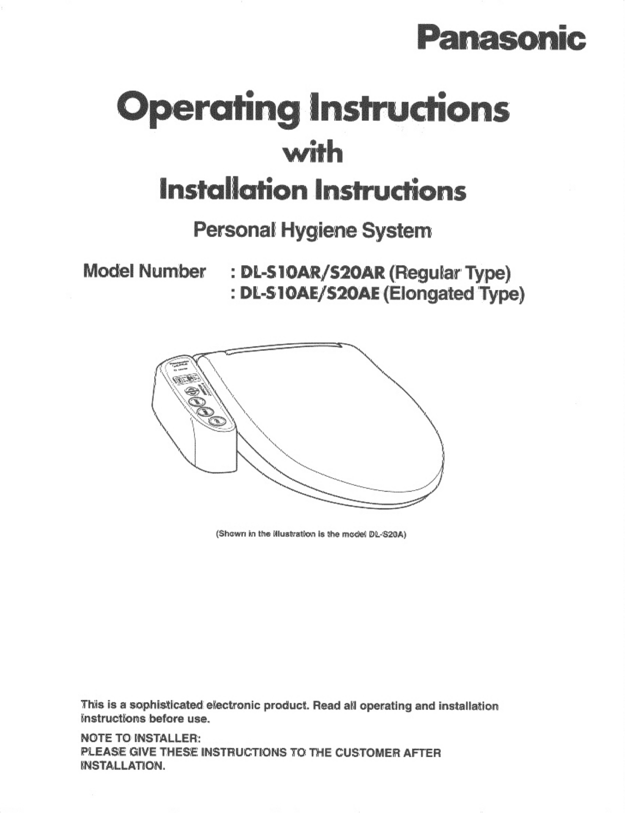 Panasonic DLS10AR, DLS20AE, DLS20AR User Manual