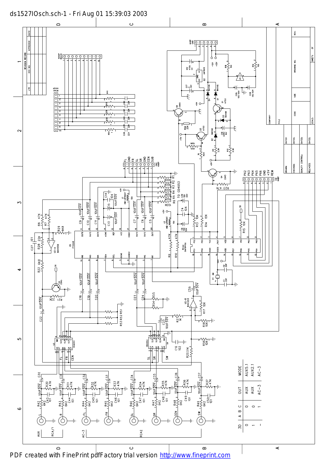 Vitek ds1527 Schematic