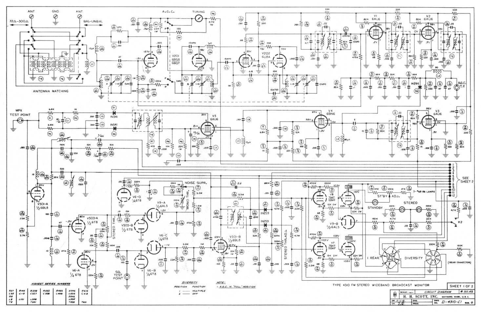 H.H. Scott 4310 Schematic