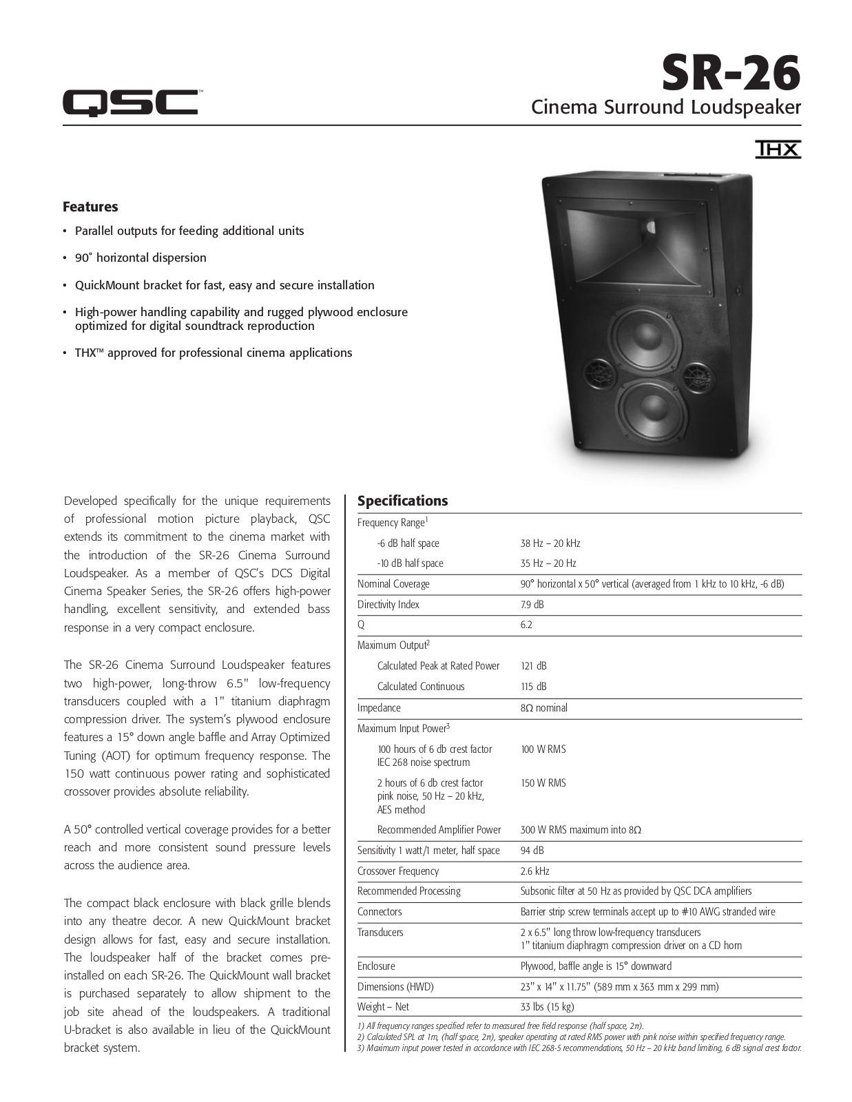 QSC SR-26 Brochure