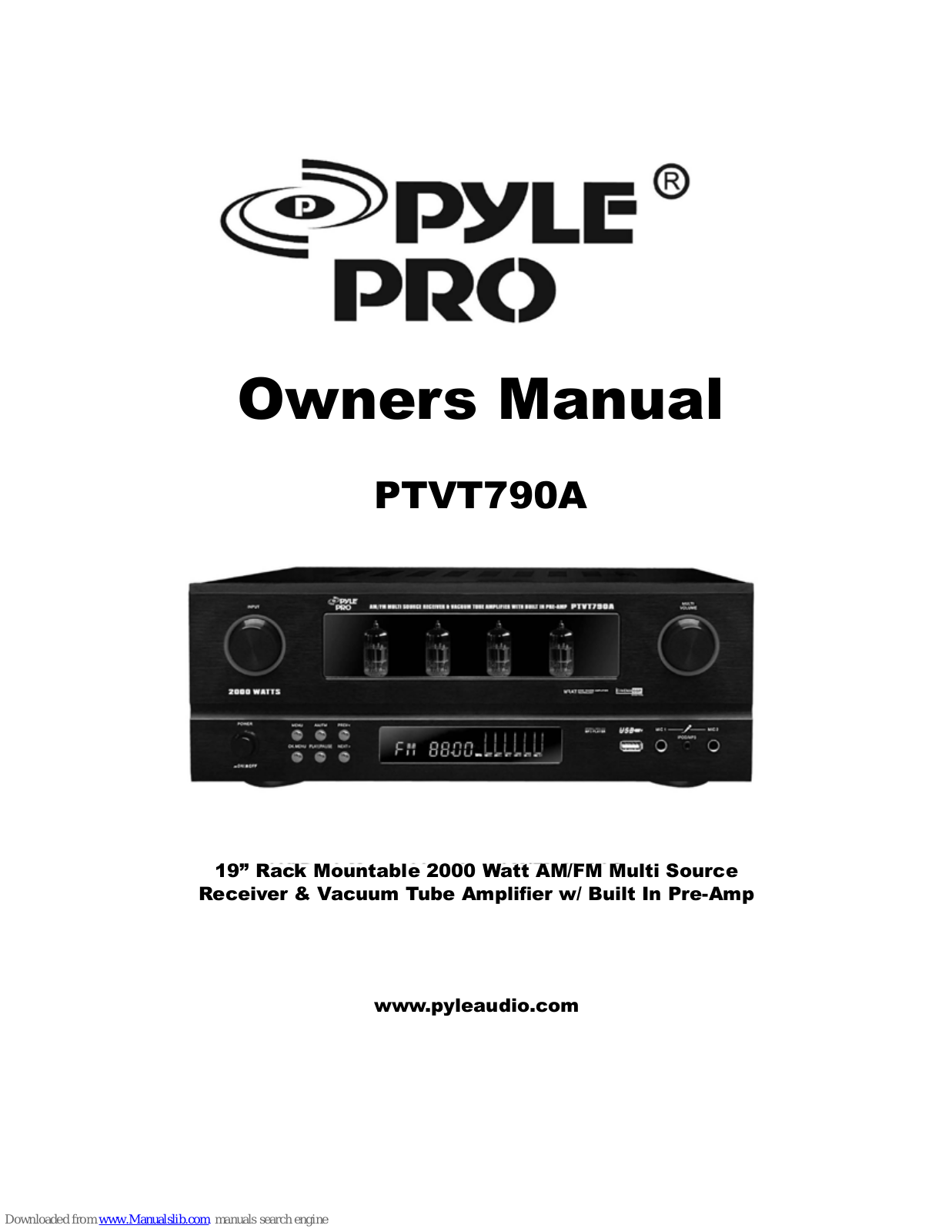 Pyle Pro PTVT790A Owner's Manual