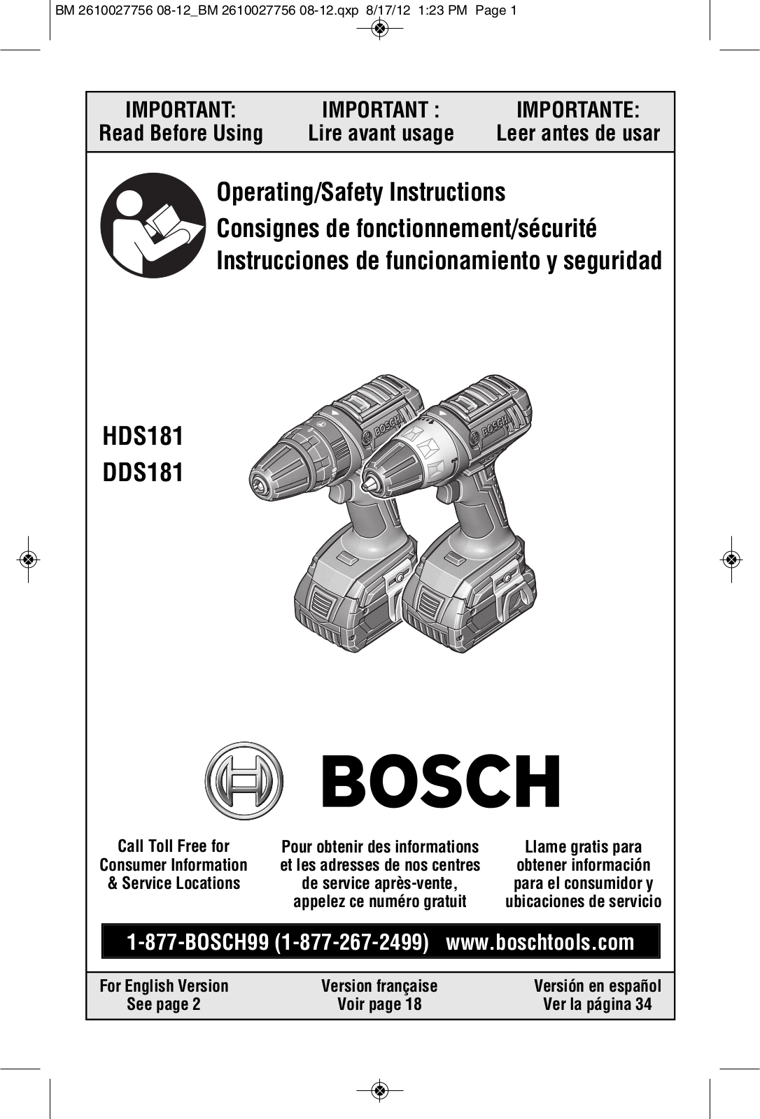 Bosch Power Tools CLPK233-181L, CLPK232-180, CLPK232-181, CLPK237-181, CLPK234-181L User Manual