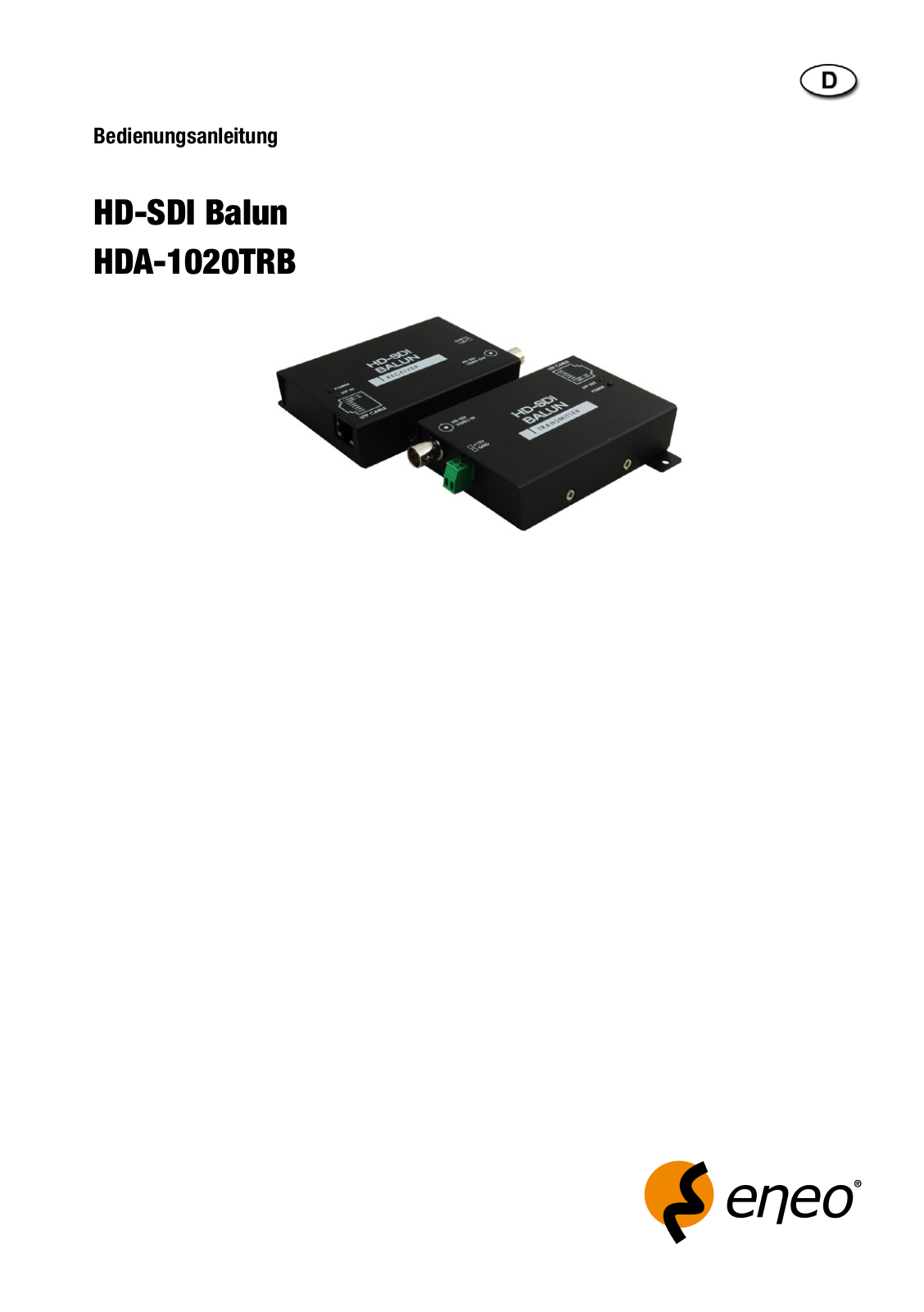 Eneo HDA-1020TRB User Manual