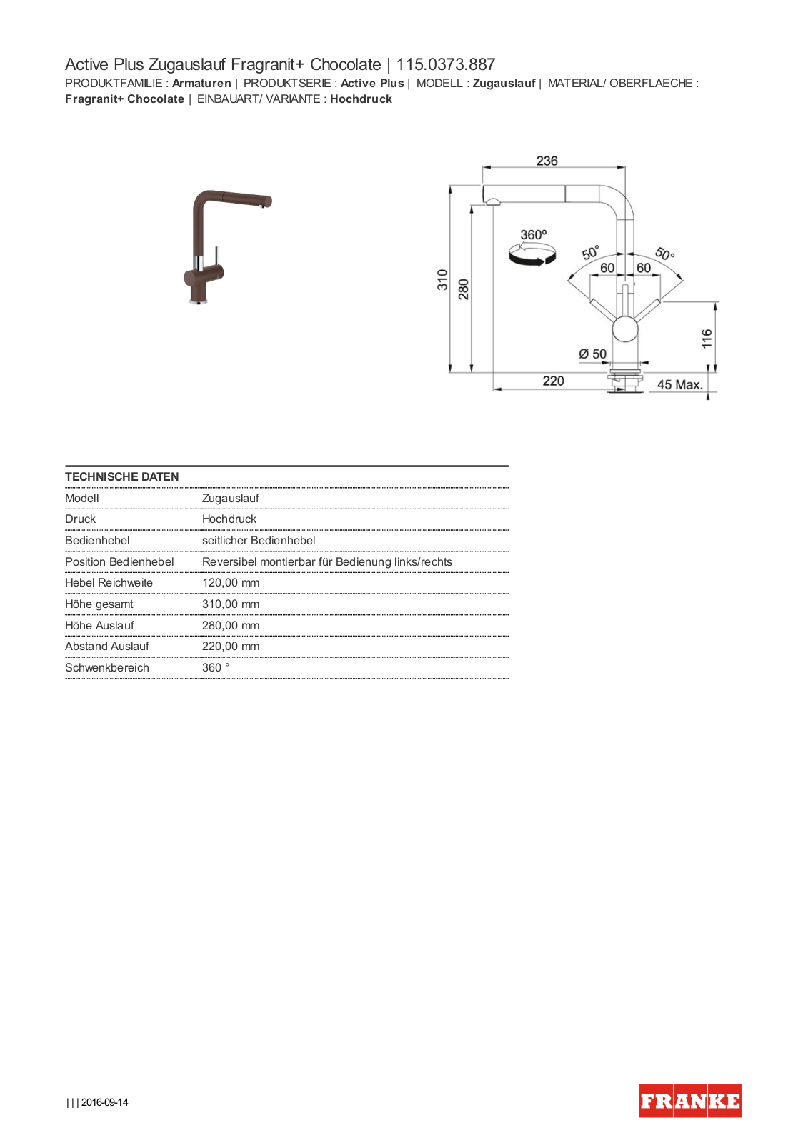 Franke 115.0373.887 Service Manual