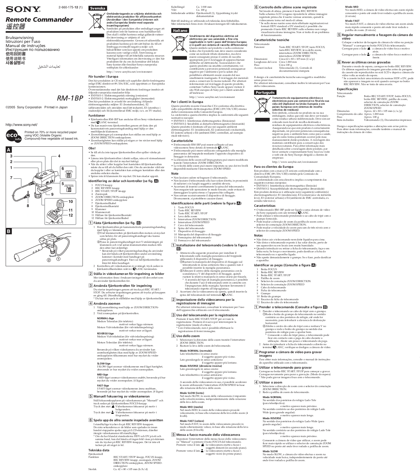 Sony RM-1BP User Manual