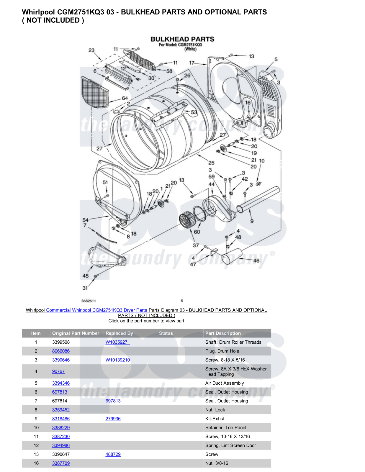 Whirlpool CGM2751KQ3 Parts Diagram