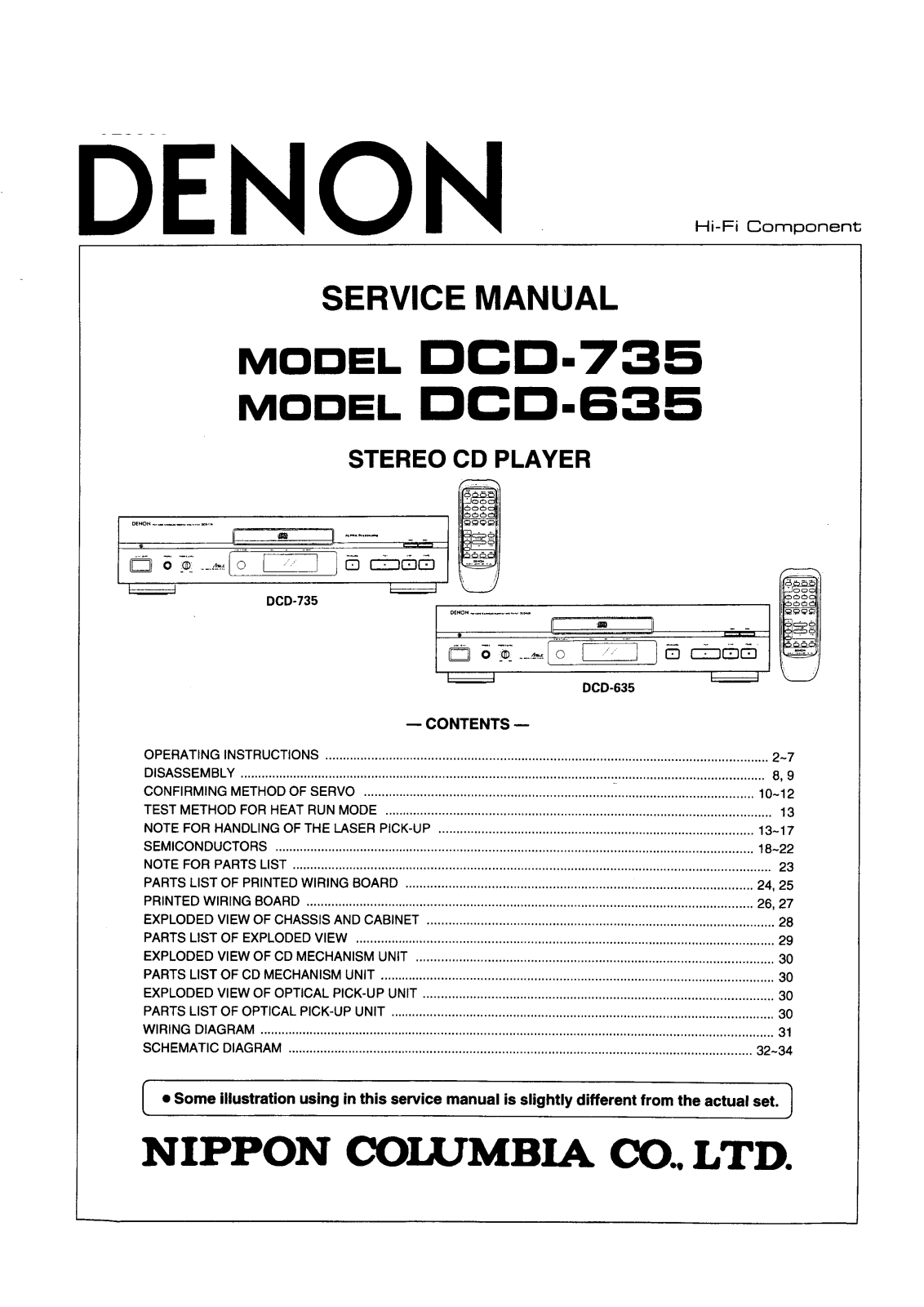 Denon DCD-635, DCD-735 Service Manual