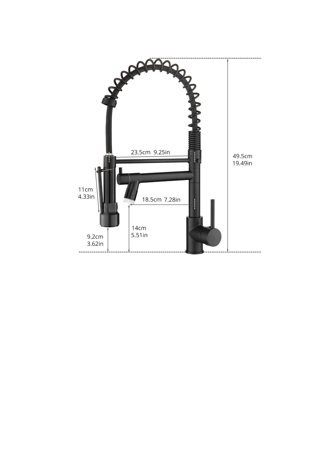 Fapully FPUL1027 Dimensions (Matte Black) - ManualMachine.com